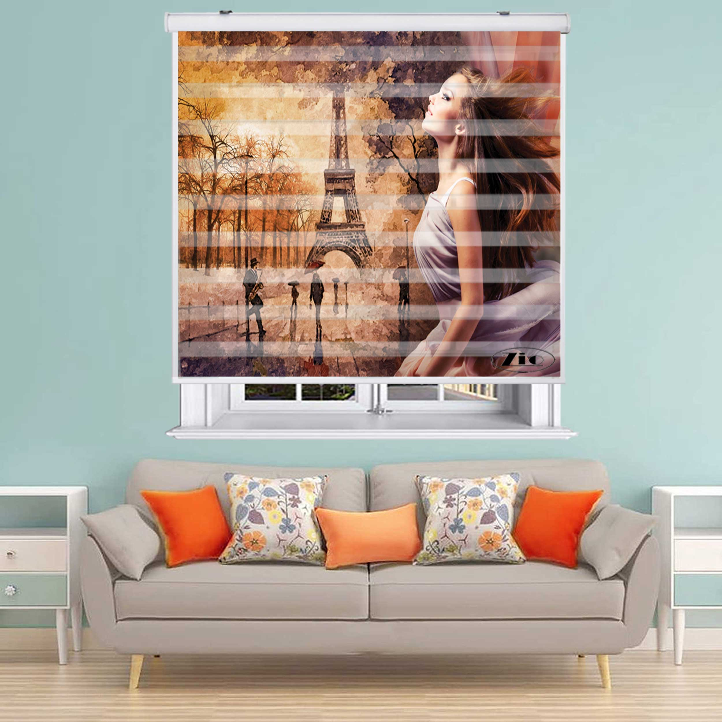 پرده زبرا زیو کد W4090 سایز 150X150 سانتی متر