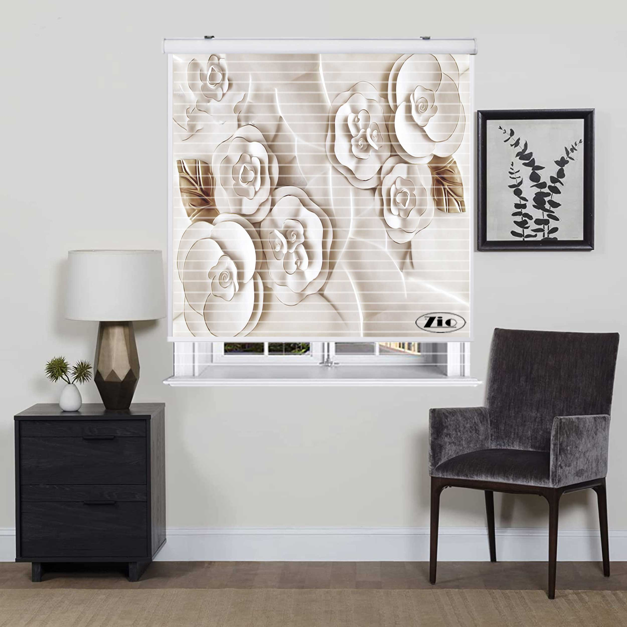 پرده زبرا زیو مدل سیلوئت 3D1200 سایز 150x150 سانتی متر