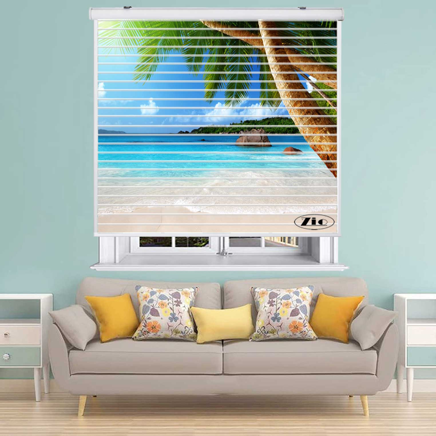 پرده زبرا زیو مدل سیلوئت L-5057 سایز 150x150 سانتی متر