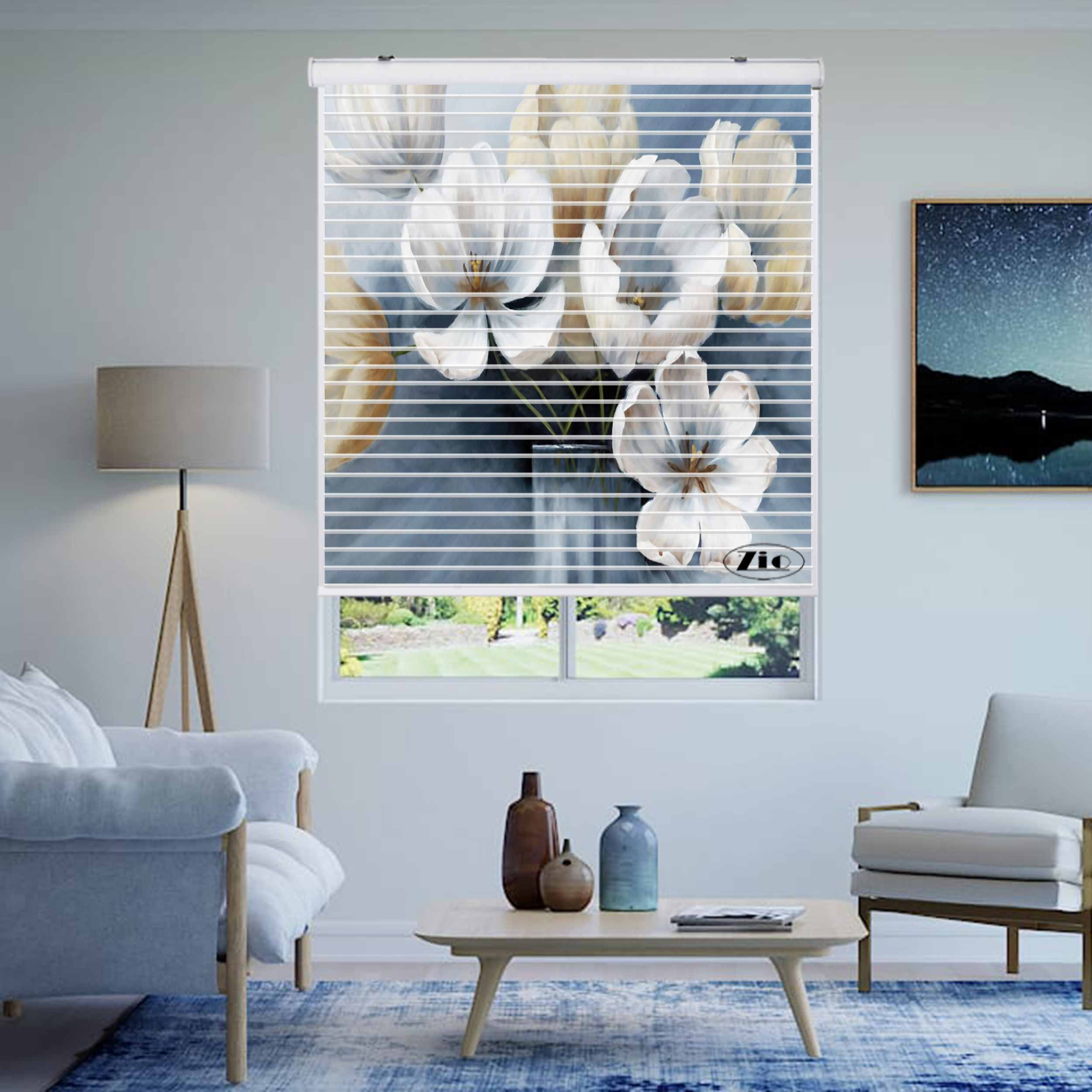 پرده زبرا زیو مدل سیلوئت P-6009 سایز 150x150 سانتی متر