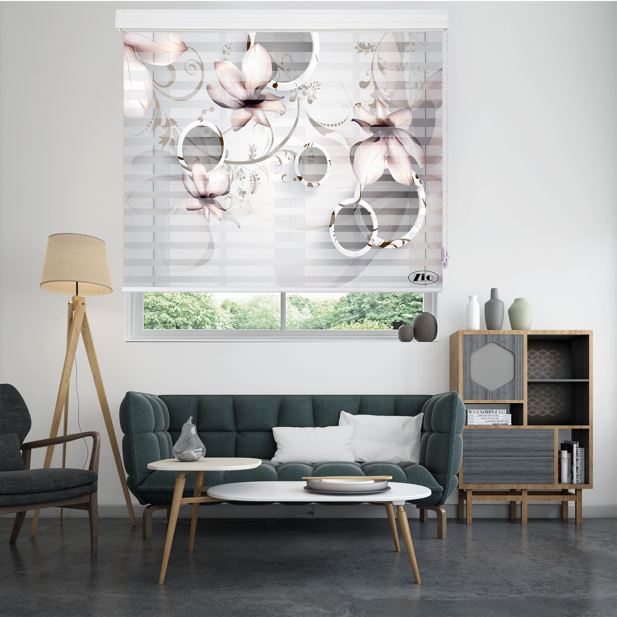 پرده زبرا زیو مدل 3D-1174 سایز 150x150 سانتی متر