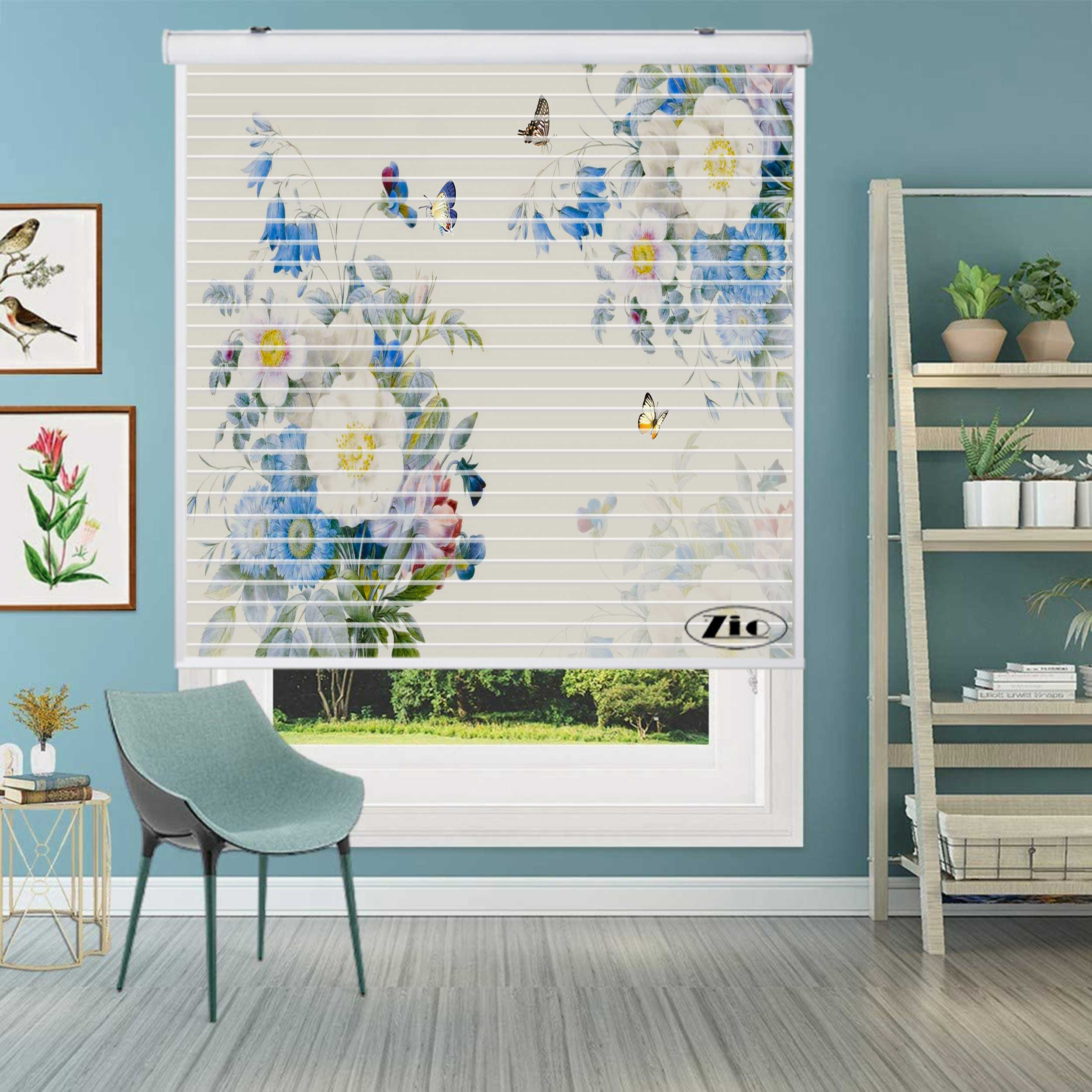 پرده زبرا زیو مدل سیلوئت 3D1543 سایز 150x150 سانتی متر