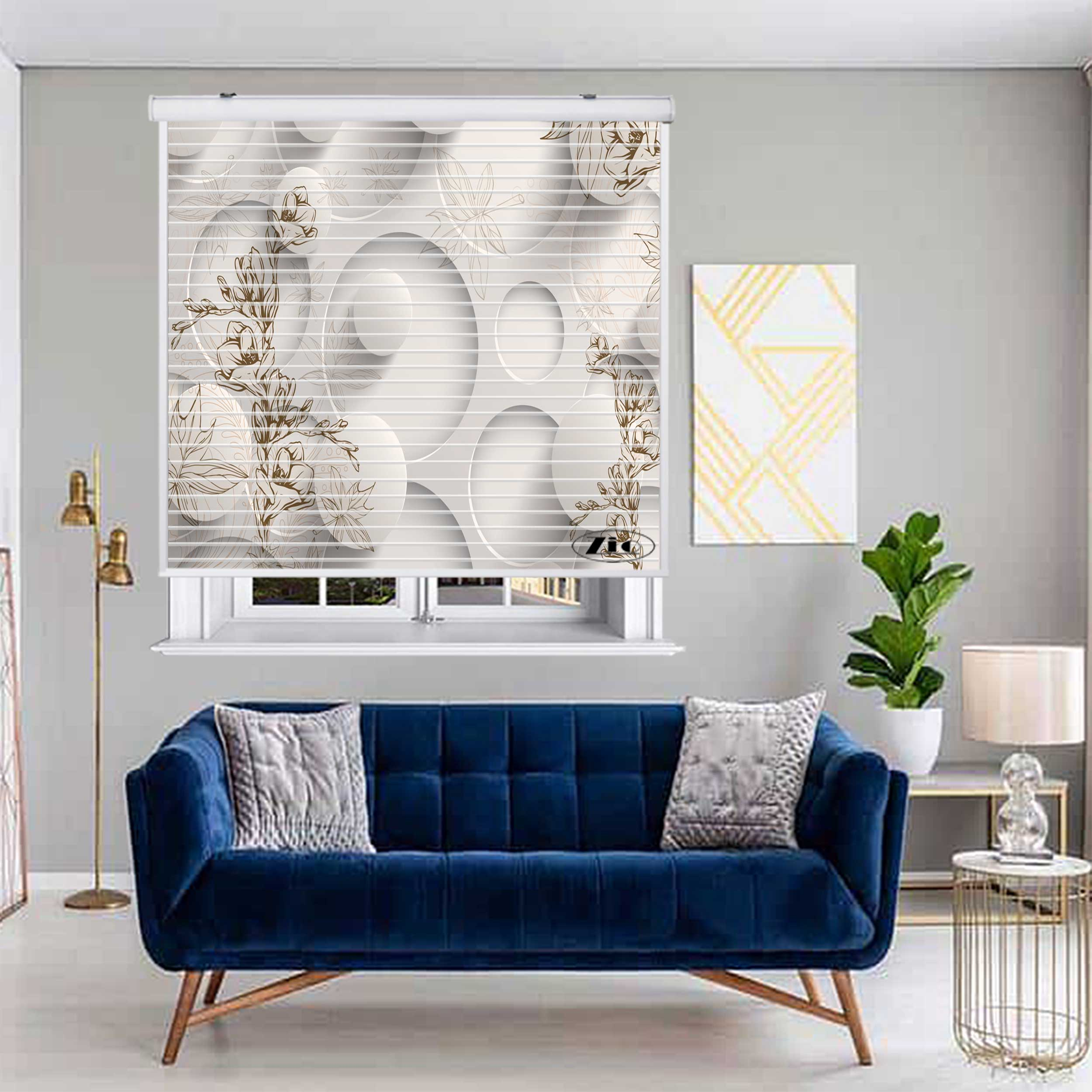 پرده زبرا زیو مدل سیلوئت 3D1442 سایز 150x150 سانتی متر
