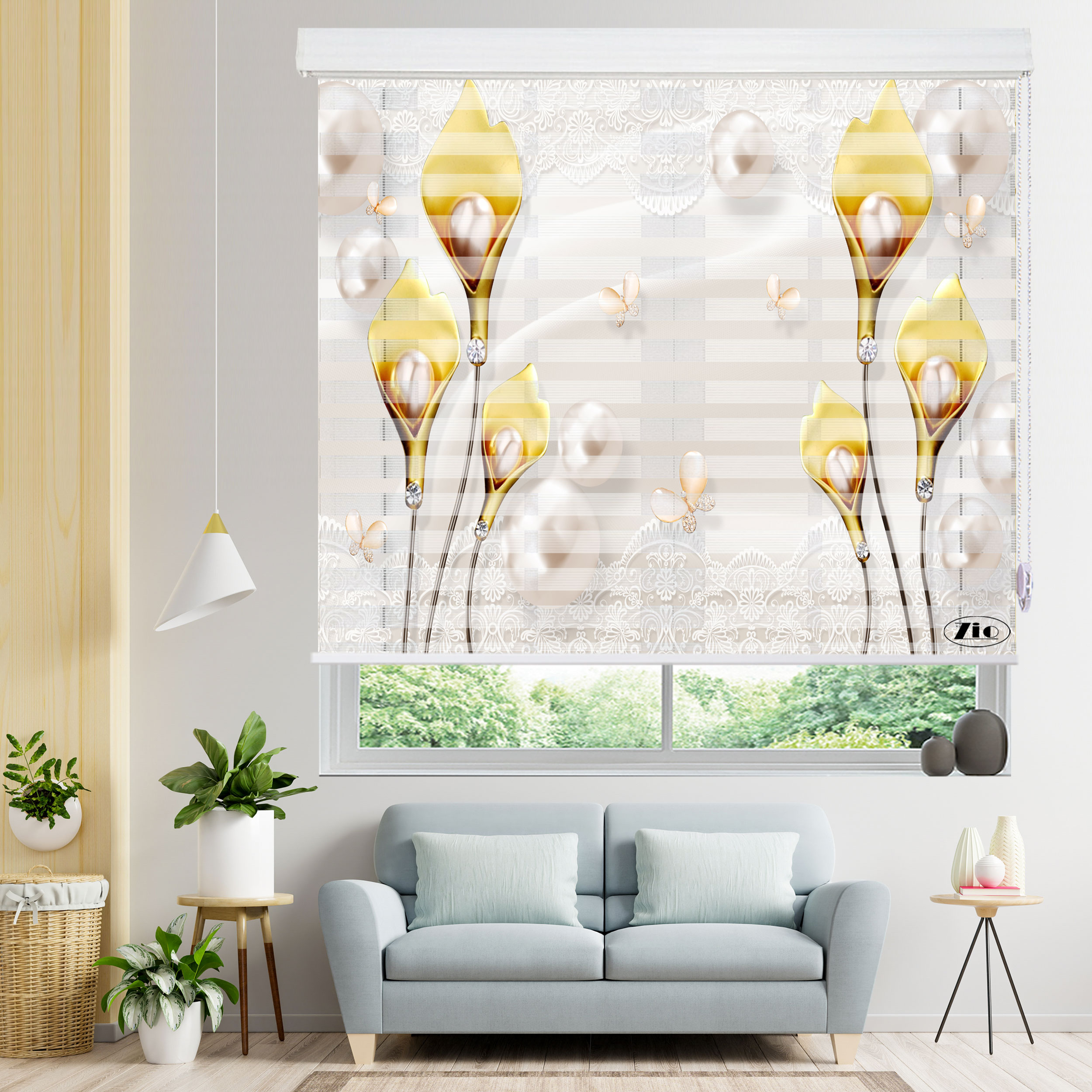 پرده زبرا زیو مدل 3D-1088 سایز 200x200 سانتی متر