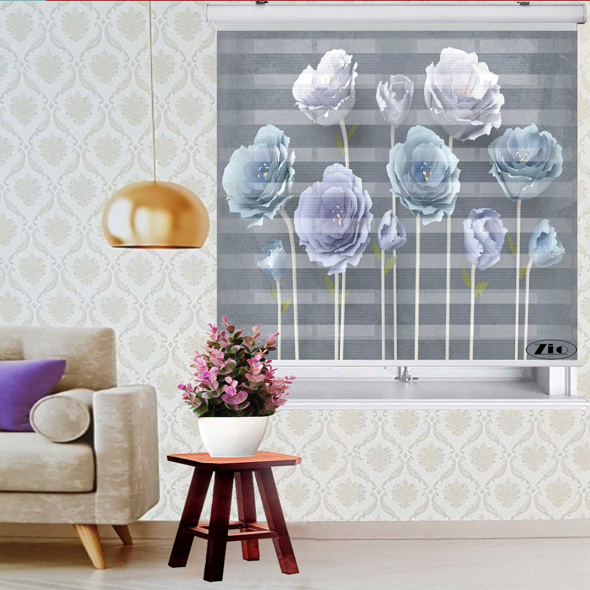 پرده زبرا زیو کد 3D1058 سایز 150x150 سانتی متر