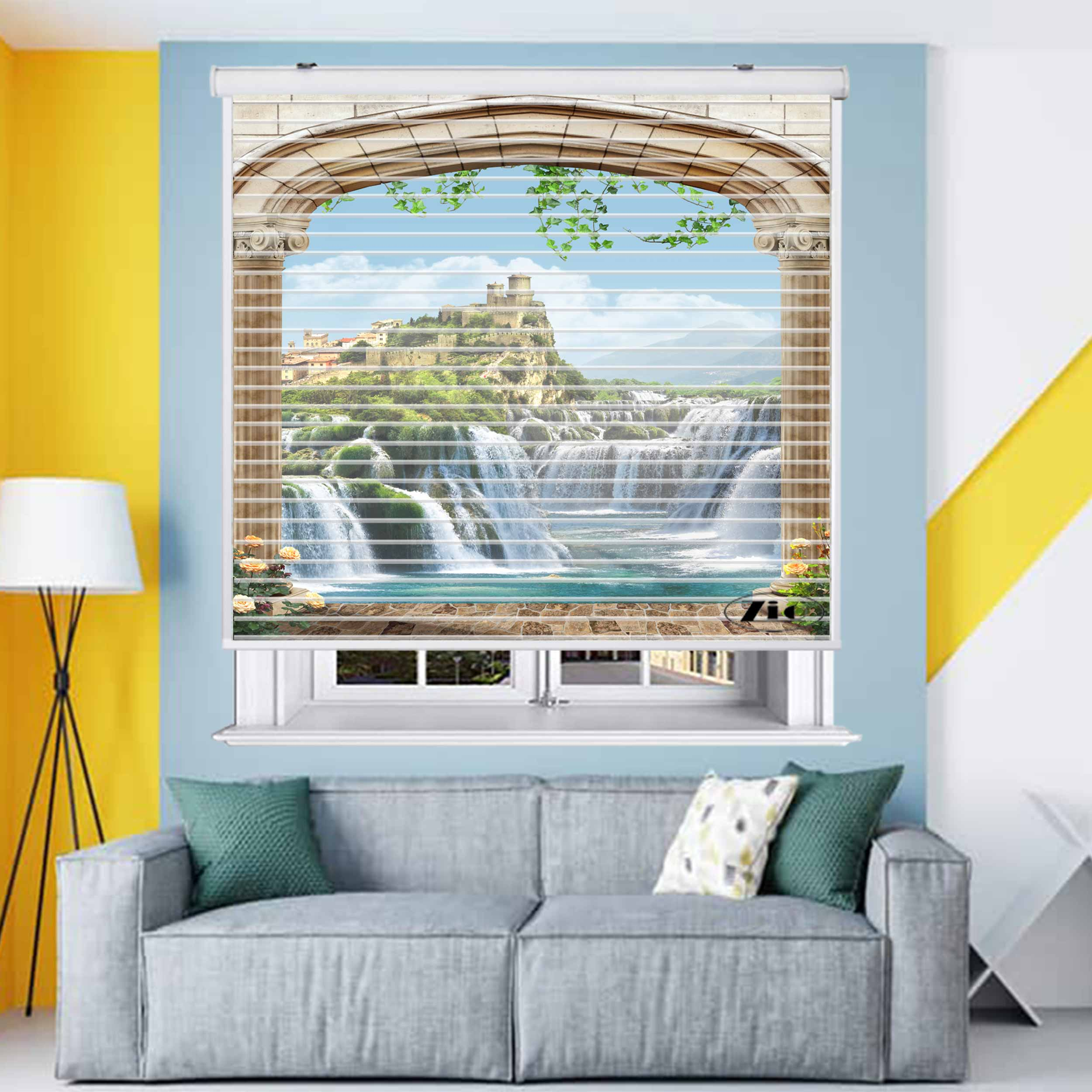 پرده زبرا زیو مدل سیلوئتL-5039 سایز 150x150 سانتی متر
