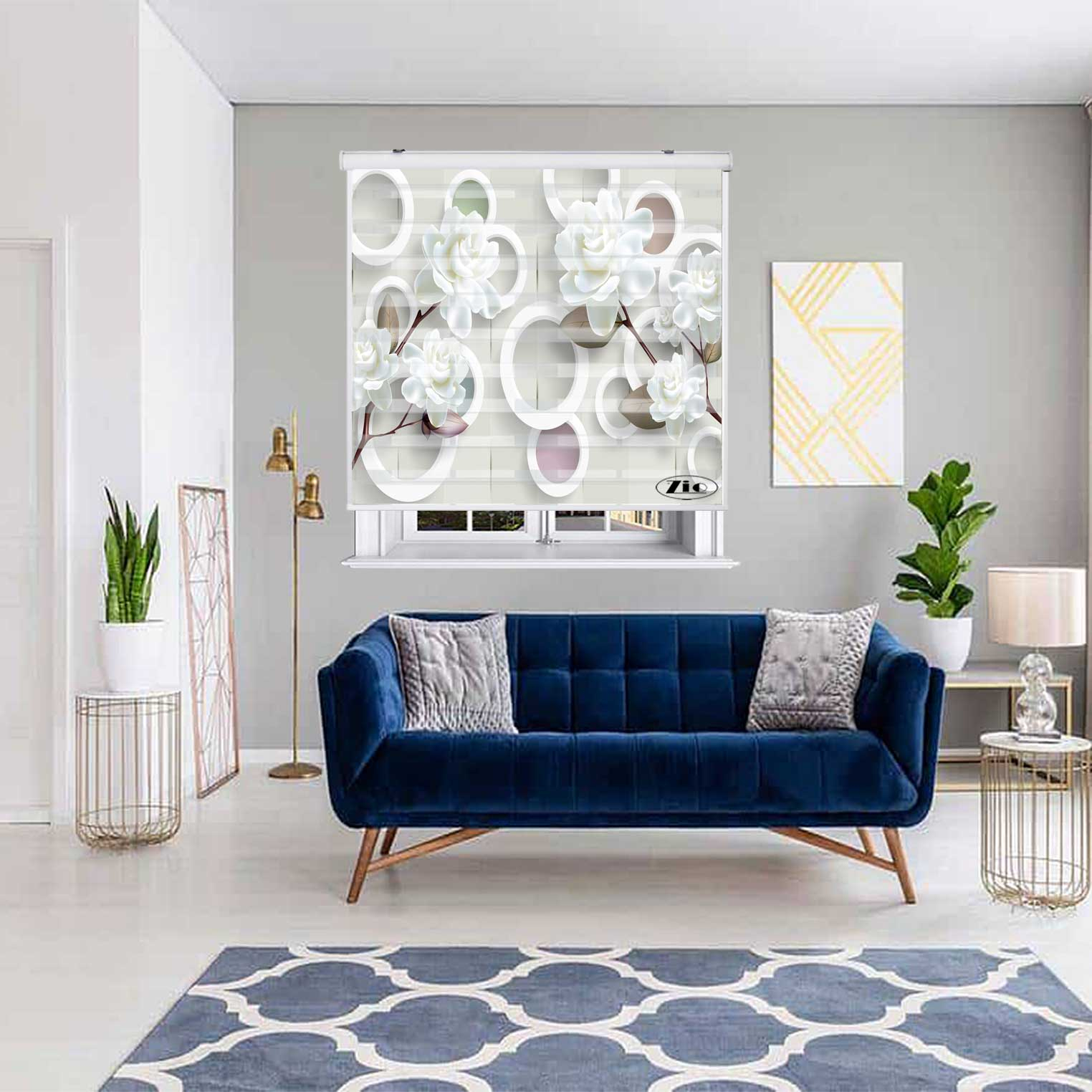 پرده زبرا زیو کد 3D1486 سایز 150X150 سانتی متر.
