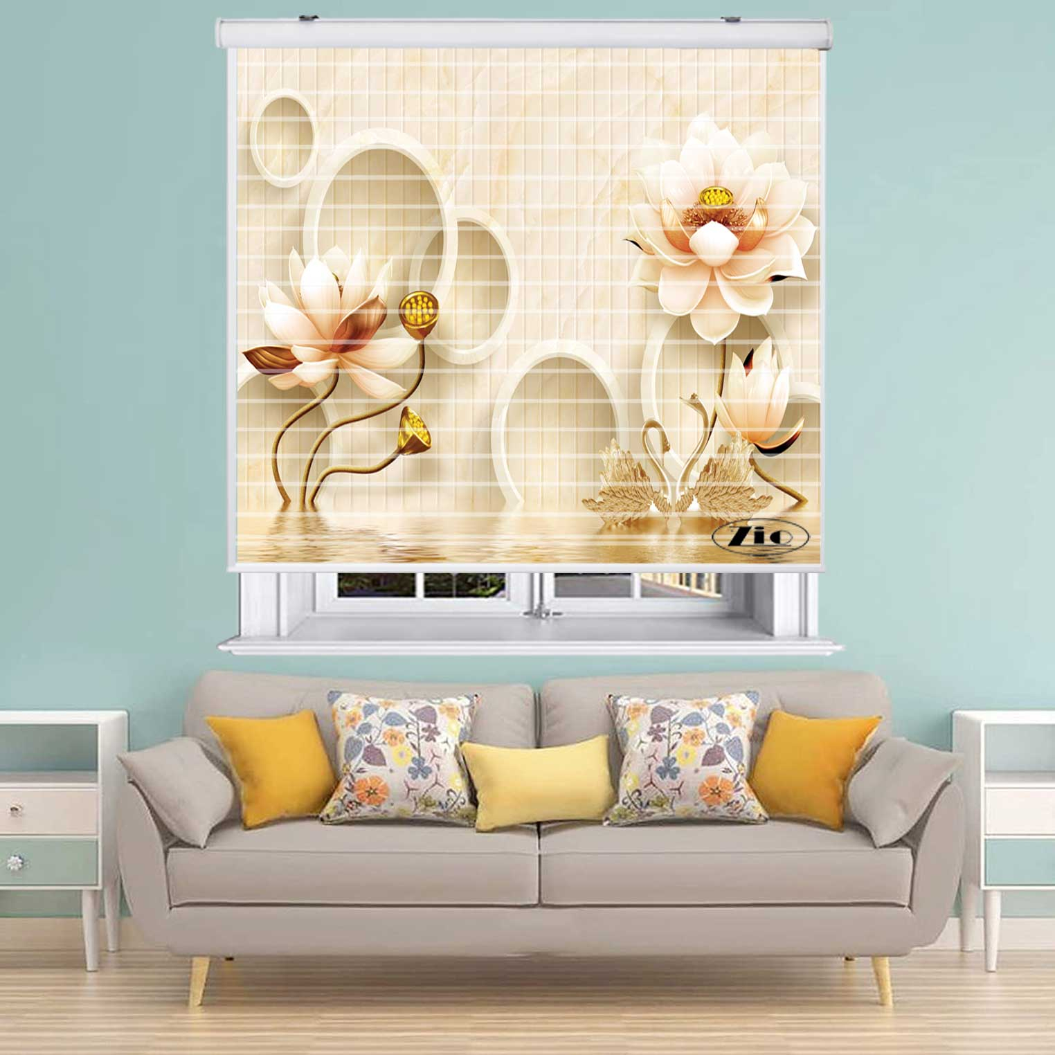 پرده زبرا زیو مدل سیلوئت 3D1240 سایز 150x150 سانتی متر