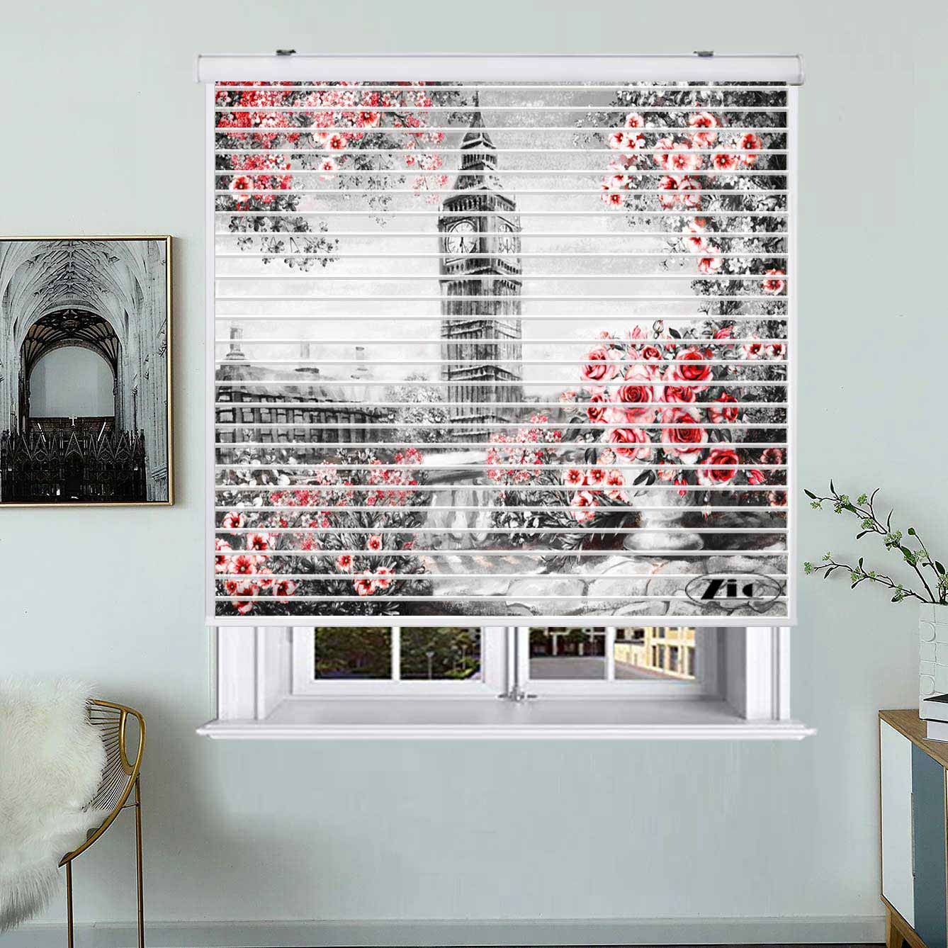 پرده زبرا زیو مدل سیلوئت P-6035 سایز 150x150 سانتی متر