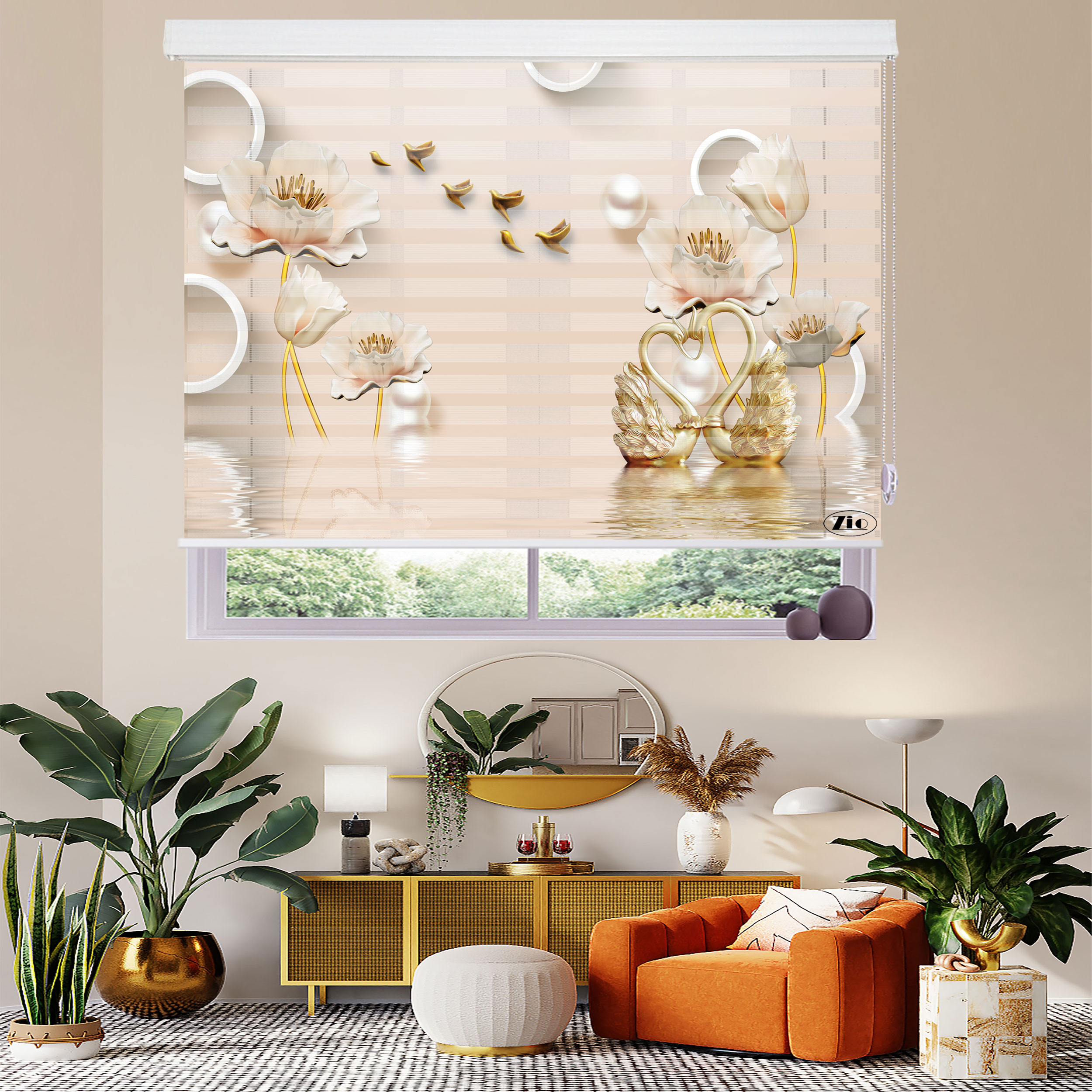 پرده زبرا زیو مدل 3D-1014 سایز 100x200 سانتی متر