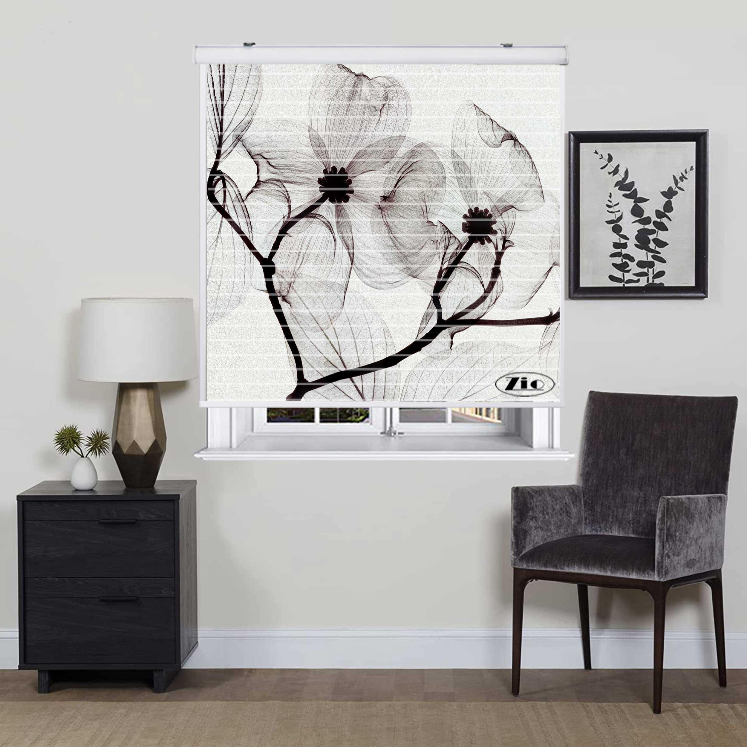 پرده زبرا زیو مدل سیلوئت کد 3D1161 سایز 150x150 سانتی متر