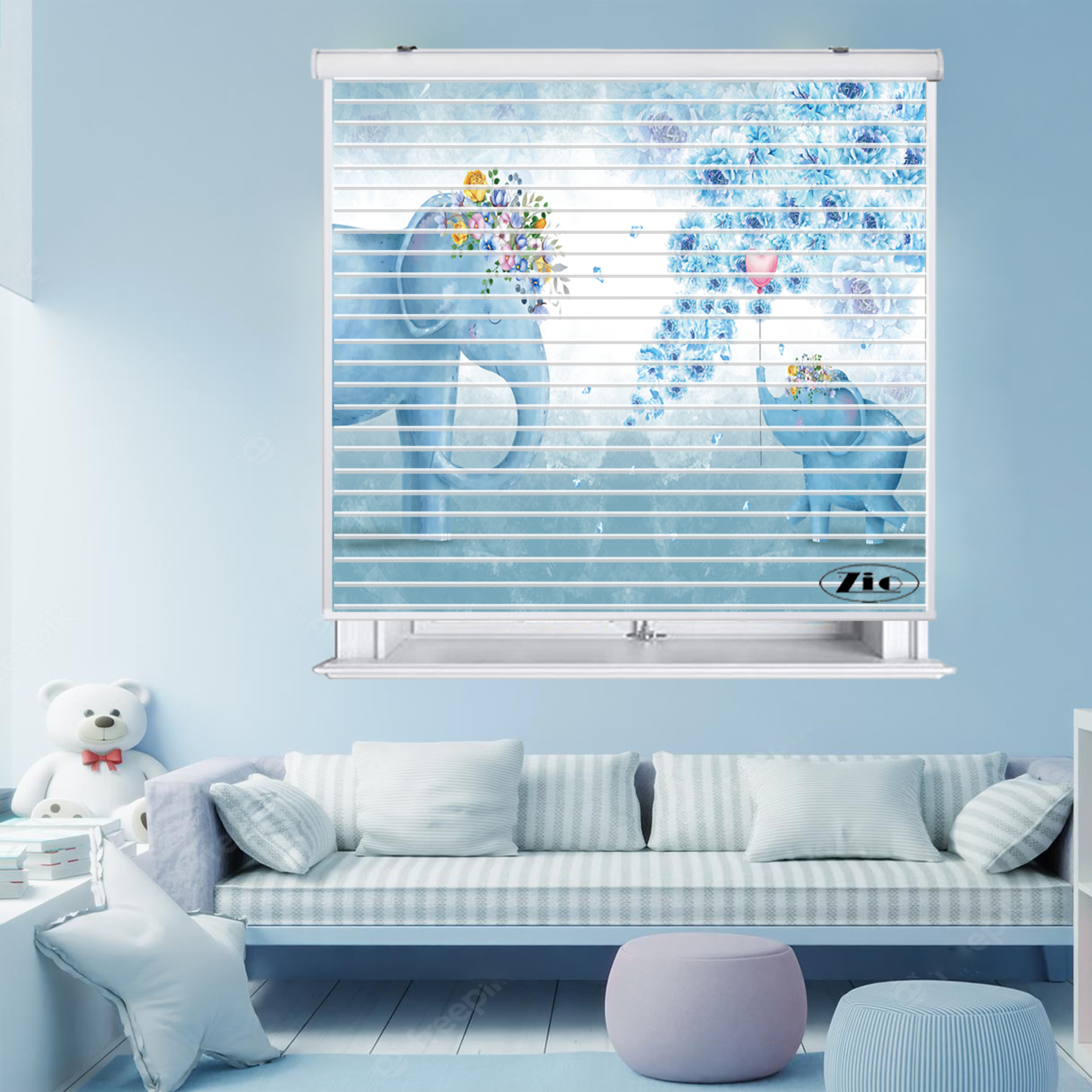 پرده زبرا زیو مدل K3092 سایز 150x150 سانتی متر