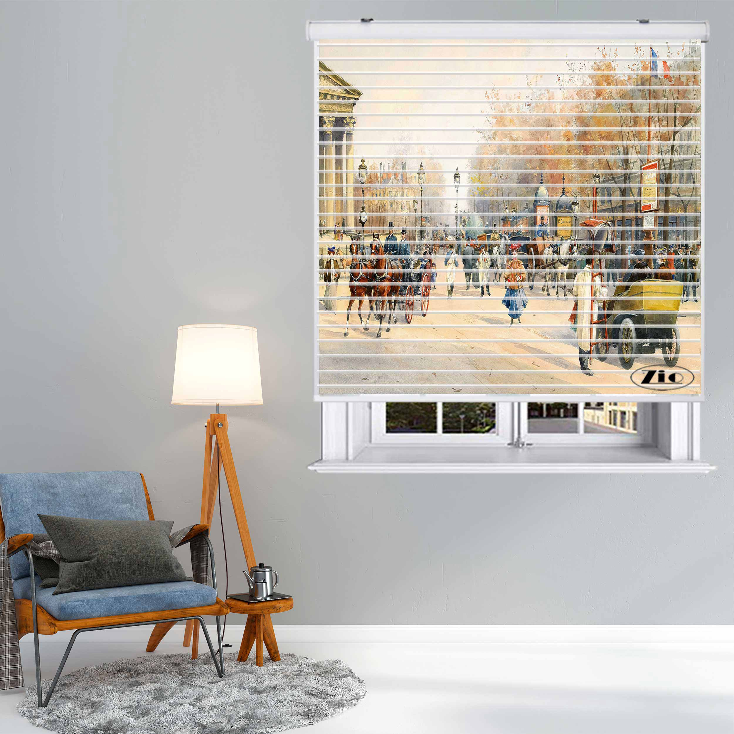 پرده زبرا زیو مدل سیلوئت P-6073 سایز 150x150 سانتی متر