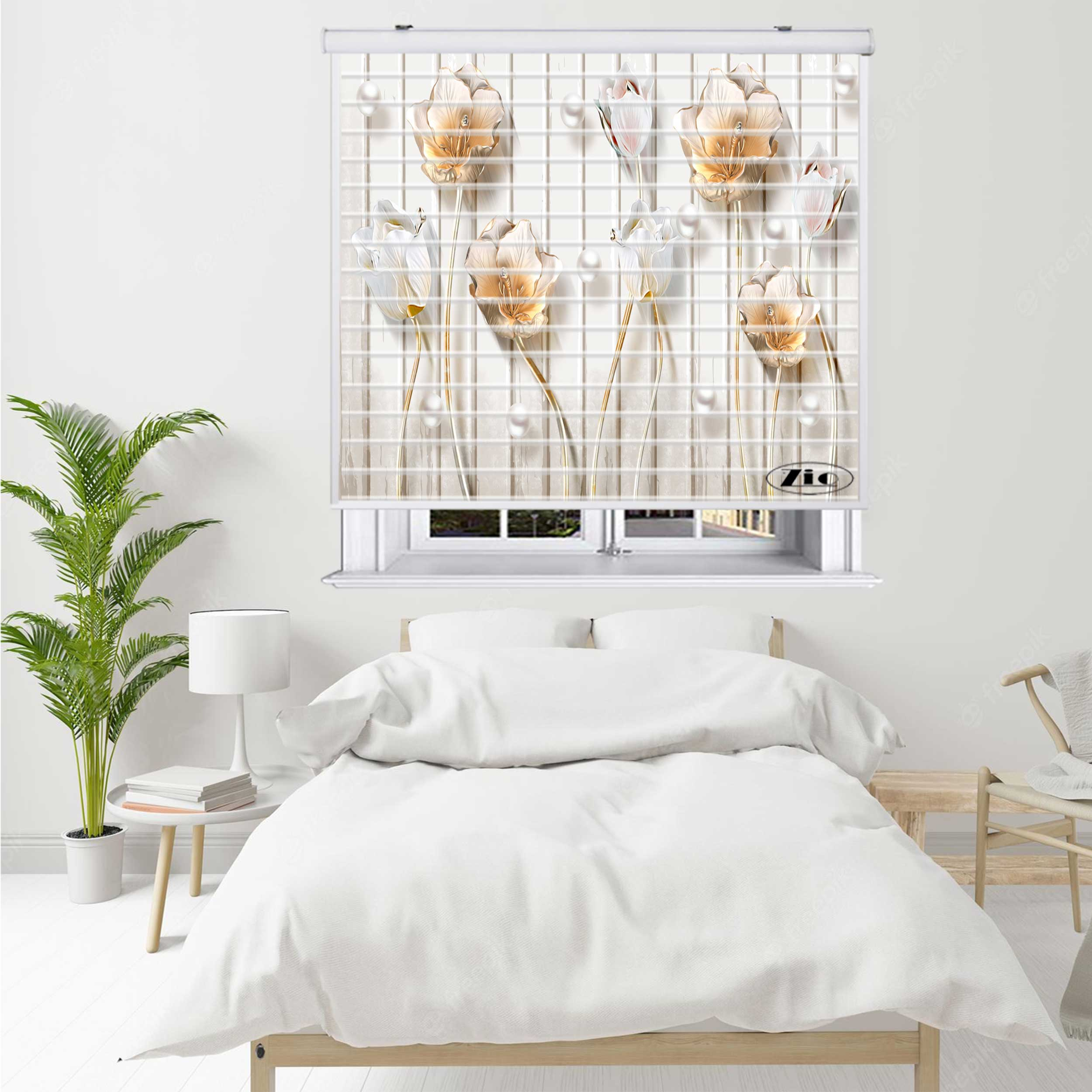 پرده زبرا زیو مدل سیلوئت 3D1303 سایز 150x150 سانتی متر