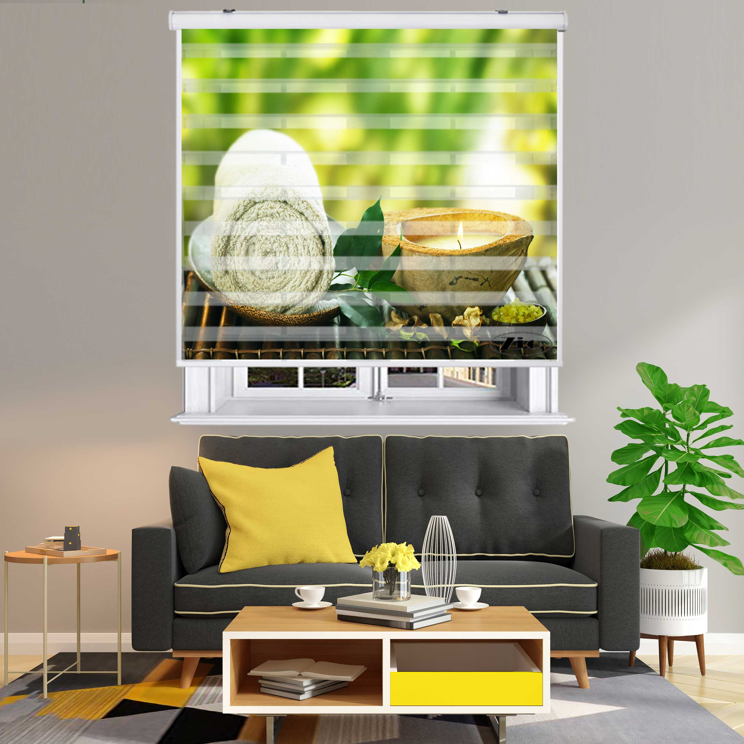 پرده زبرا زیو کد O7004 سایز 150x150 سانتی متر