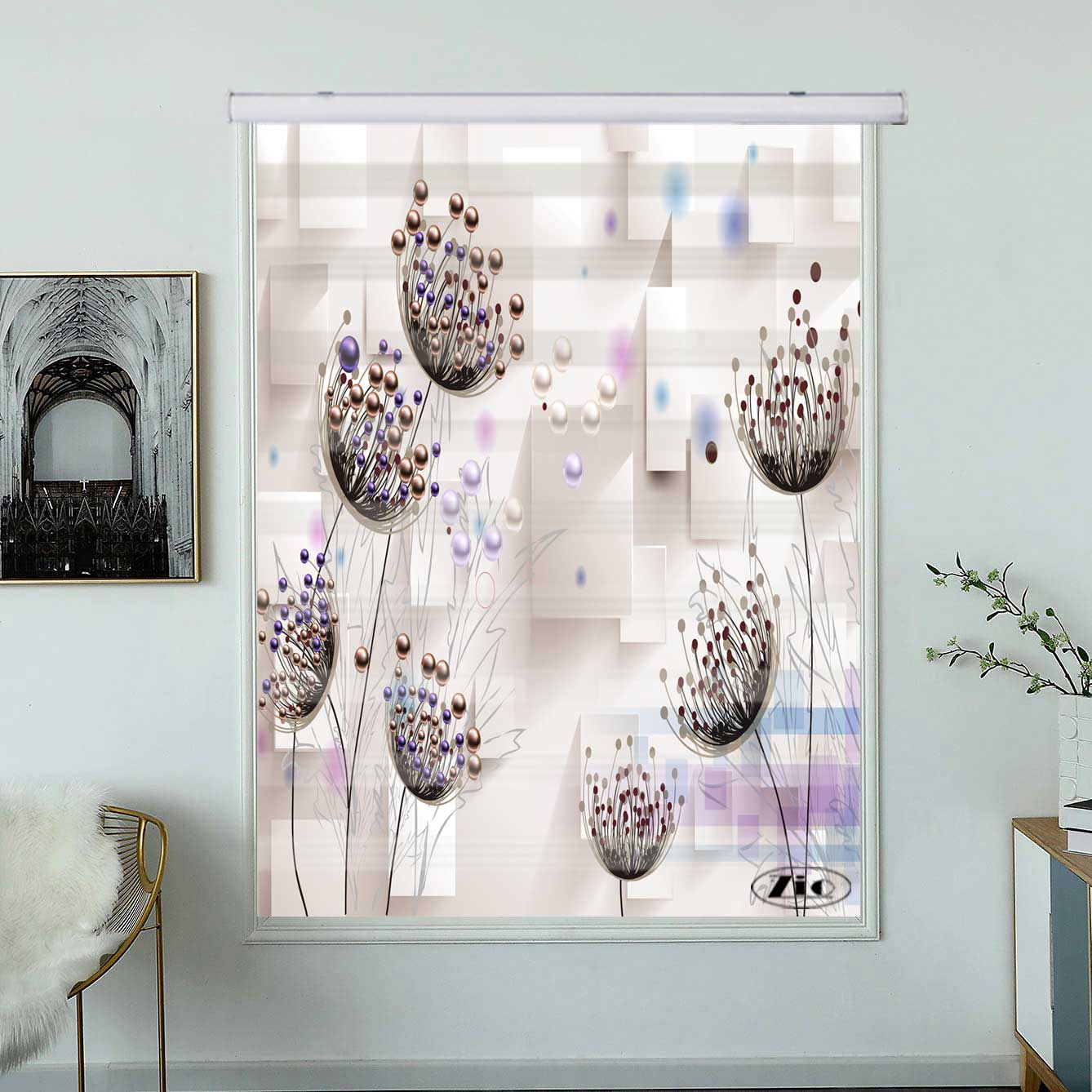پرده زبرا زیو کد 3D1382 سایز 150x200 سانتی متر