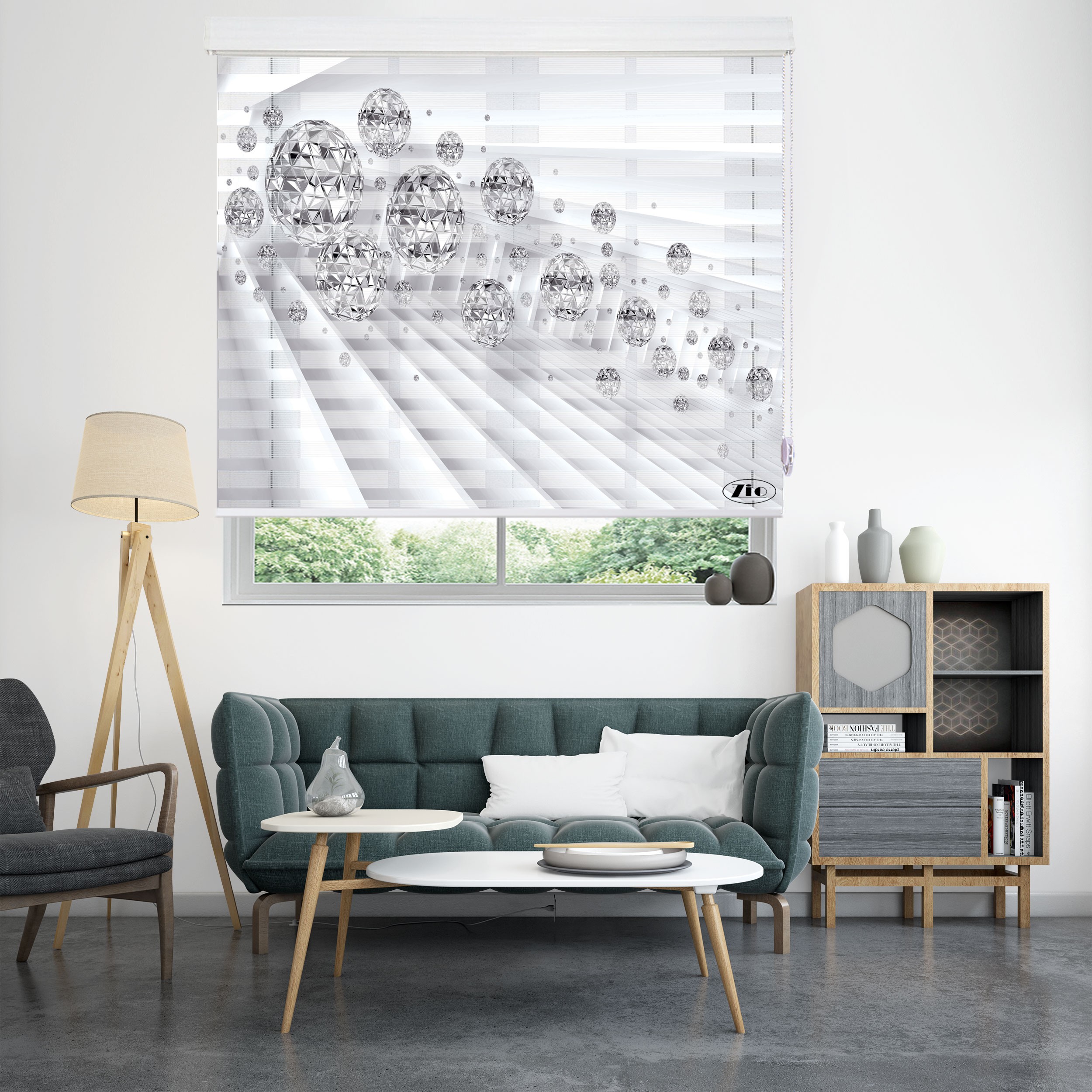 پرده زبرا زیو مدل 3D-1177 سایز 100x150 سانتی متر