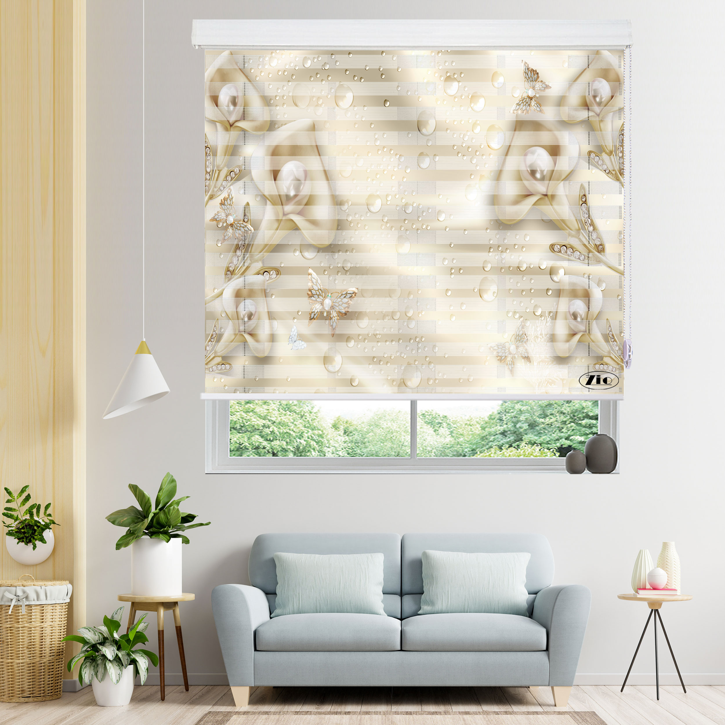 پرده زبرا زیو مدل 3D-1145 سایز 150x150 سانتی متر
