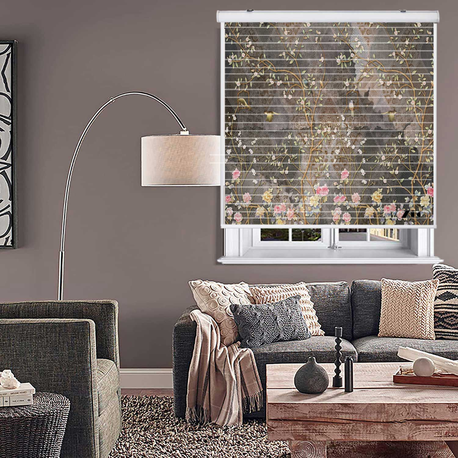 پرده زبرا زیو مدل سیلوئت 3D1228 سایز 150x150 سانتی متر