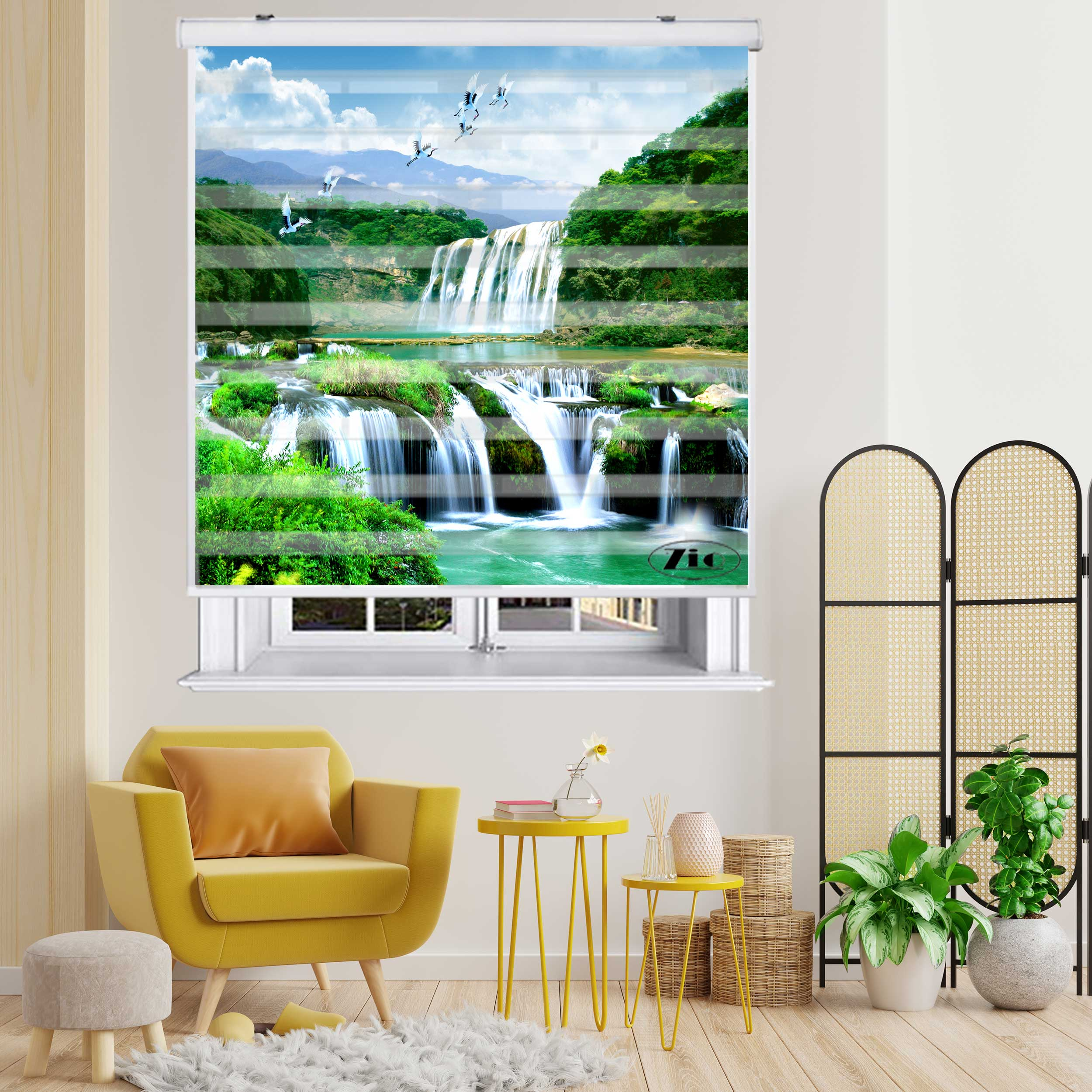 پرده زبرا زیو کد L5025 سایز 150X150 سانتی متر