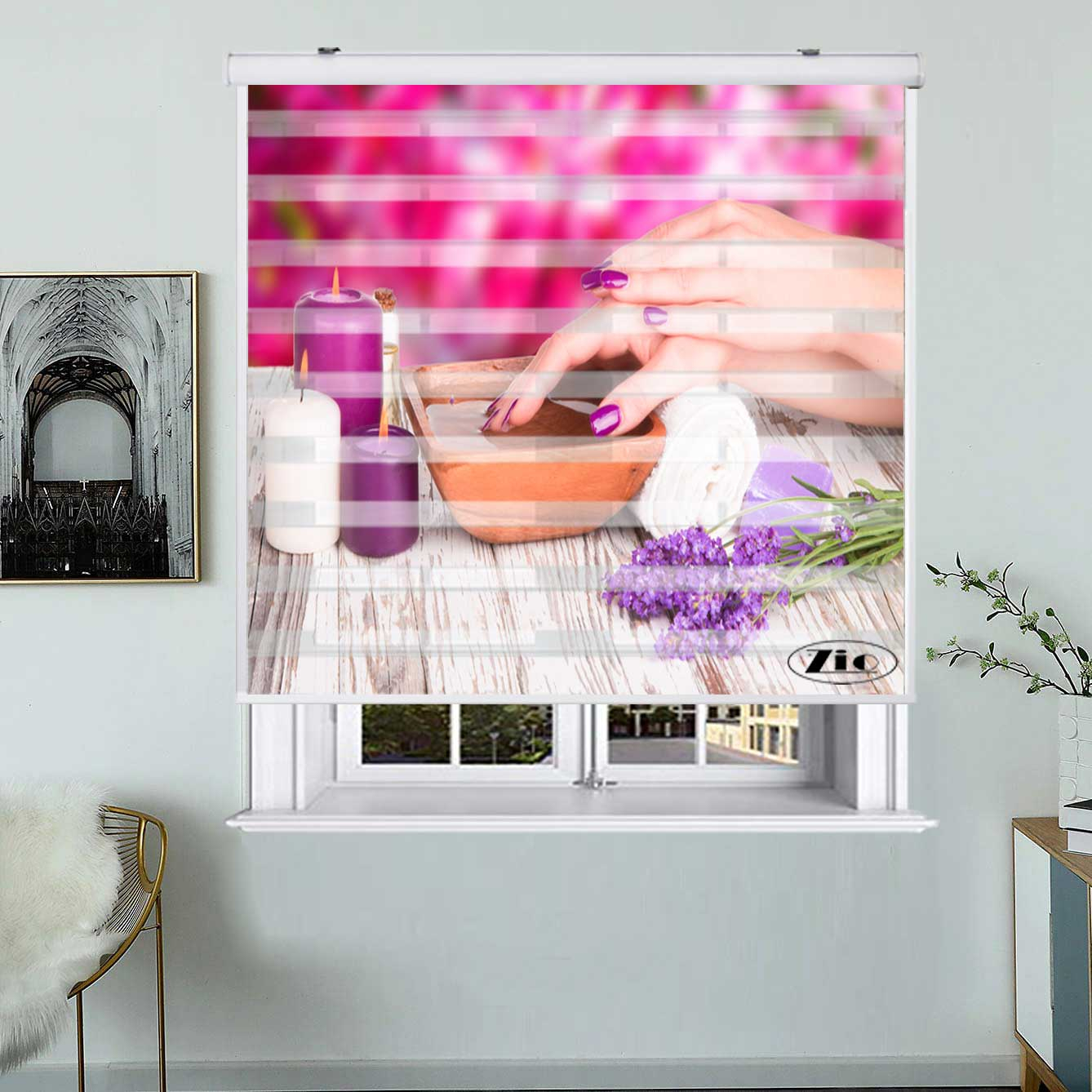 پرده زبرا زیو کد O7005 سایز 150x150 سانتی متر