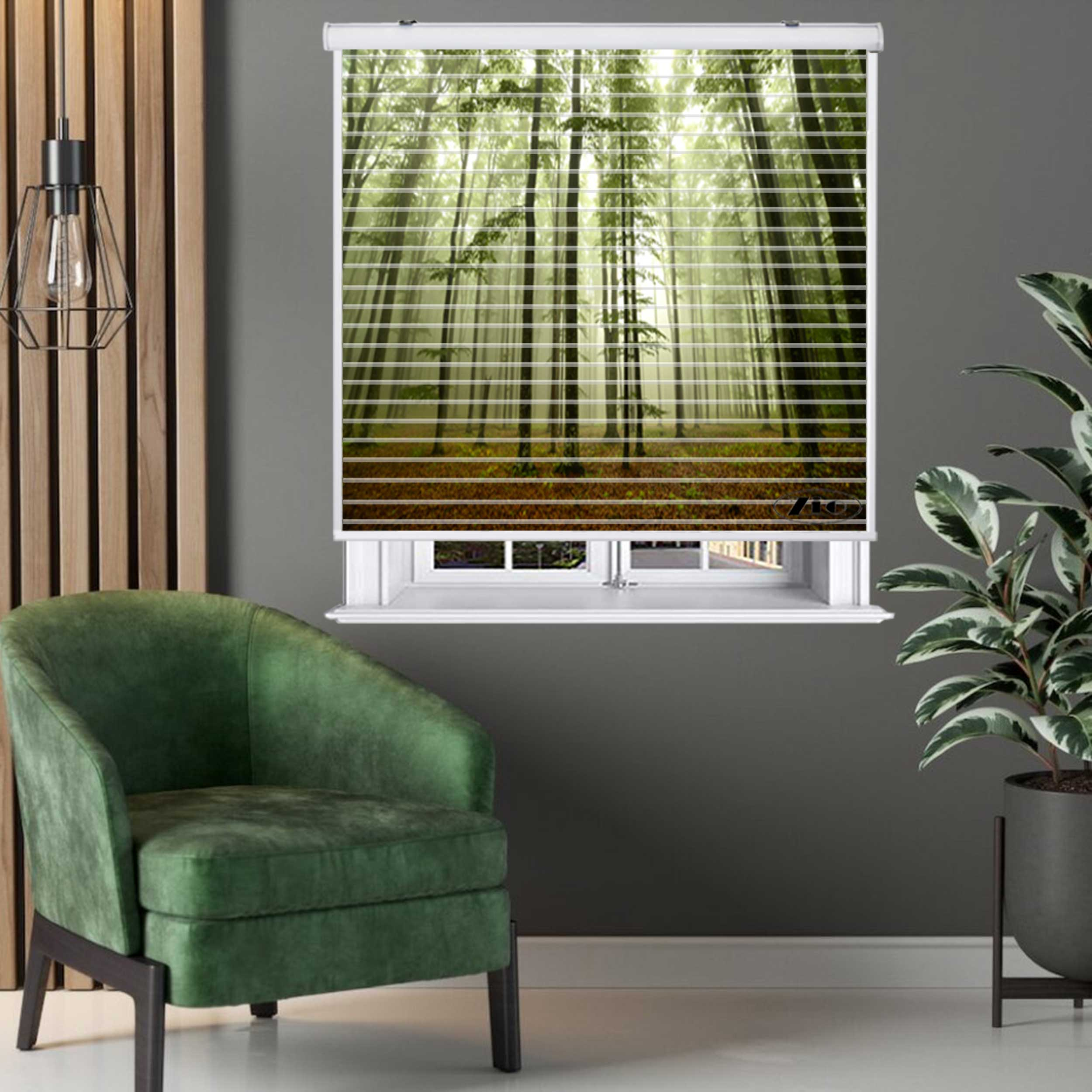 پرده زبرا زیو مدل سیلوئت کد L-5085 سایز 150x150 سانتی متر