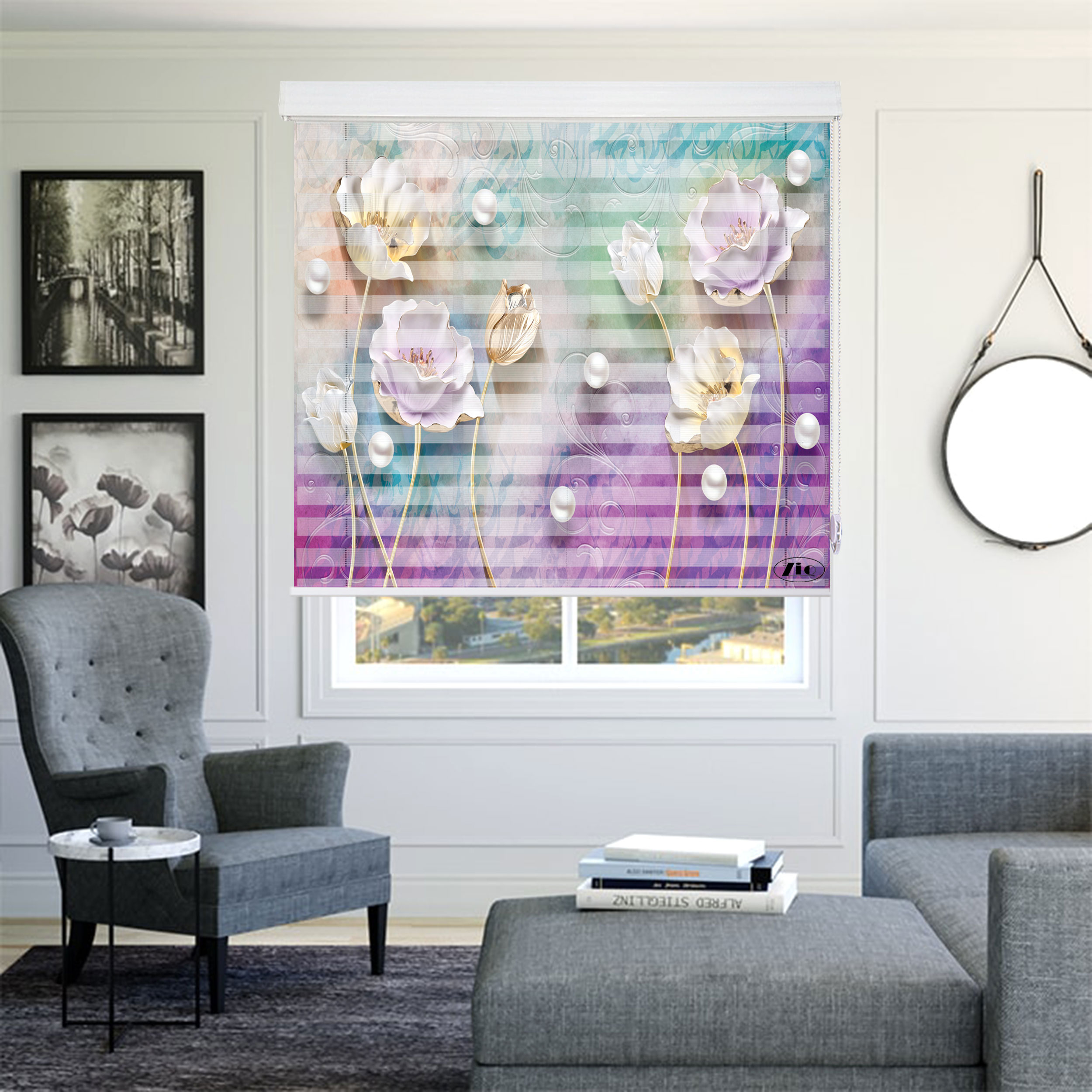 پرده زبرا زیو مدل 3D-1154 سایز 100x150 سانتی متر
