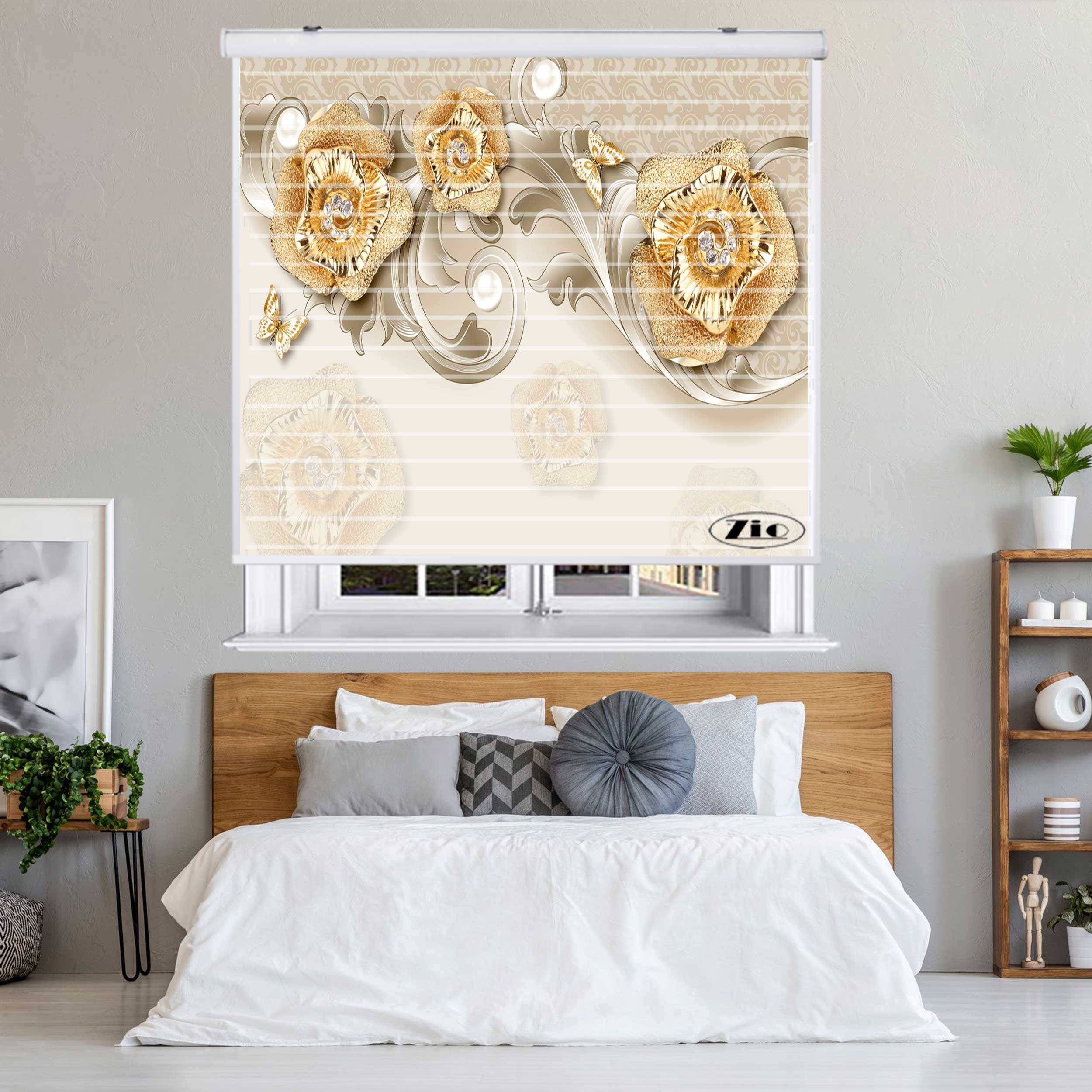 پرده زبرا زیو مدل سیلوئت 3D1169 سایز 150x150 سانتی متر