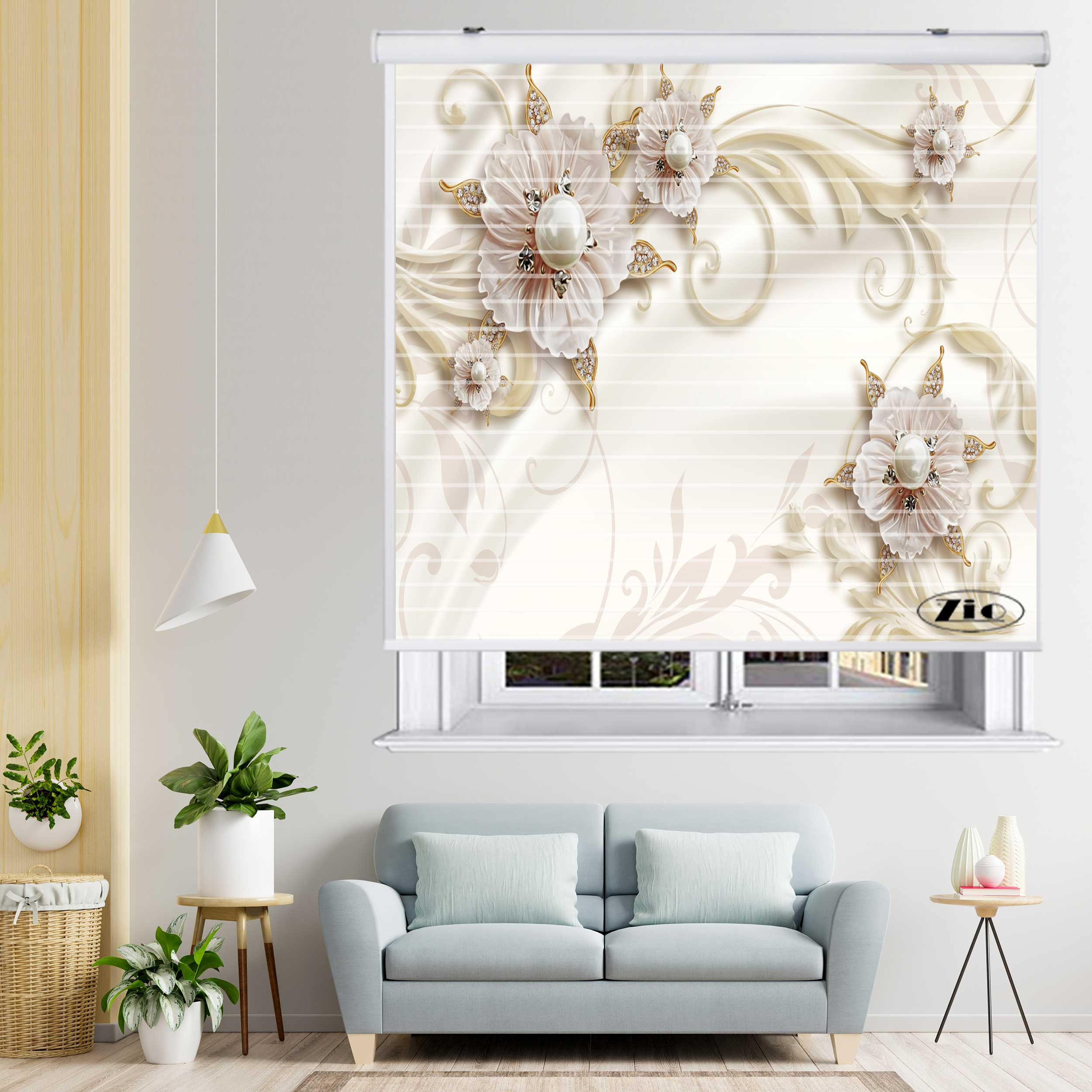 پرده زبرا زیو مدل سیلوئت 3D1220 سایز 150x150 سانتی متر