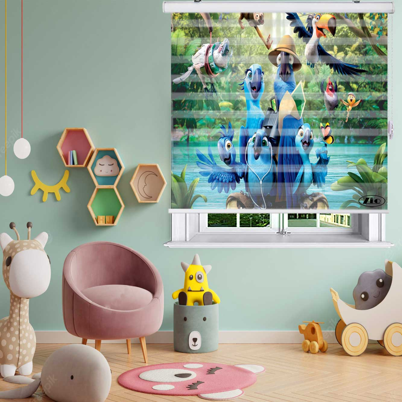 پرده زبرا زیو مدل K3133 سایز 100x150 سانتی متر