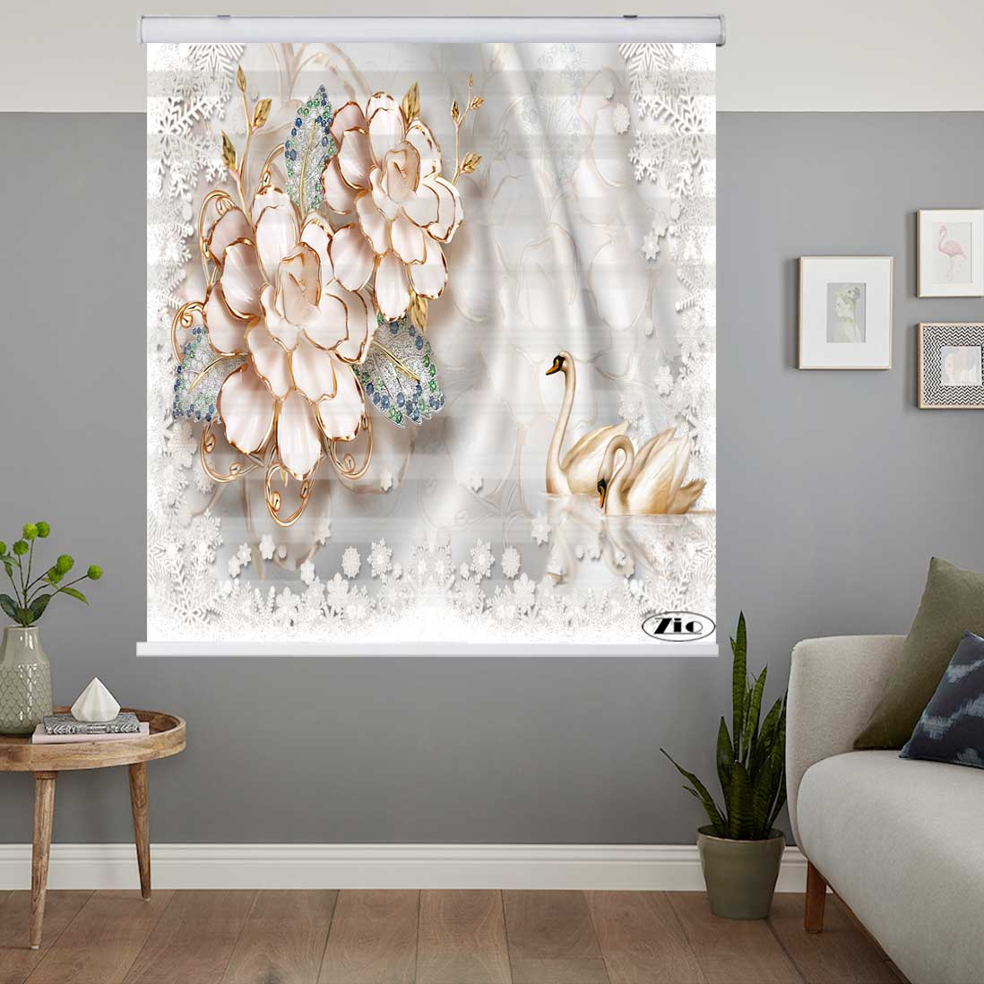 پرده زبرا زیو کد 3D1168 سایز 150x150 سانتی متر