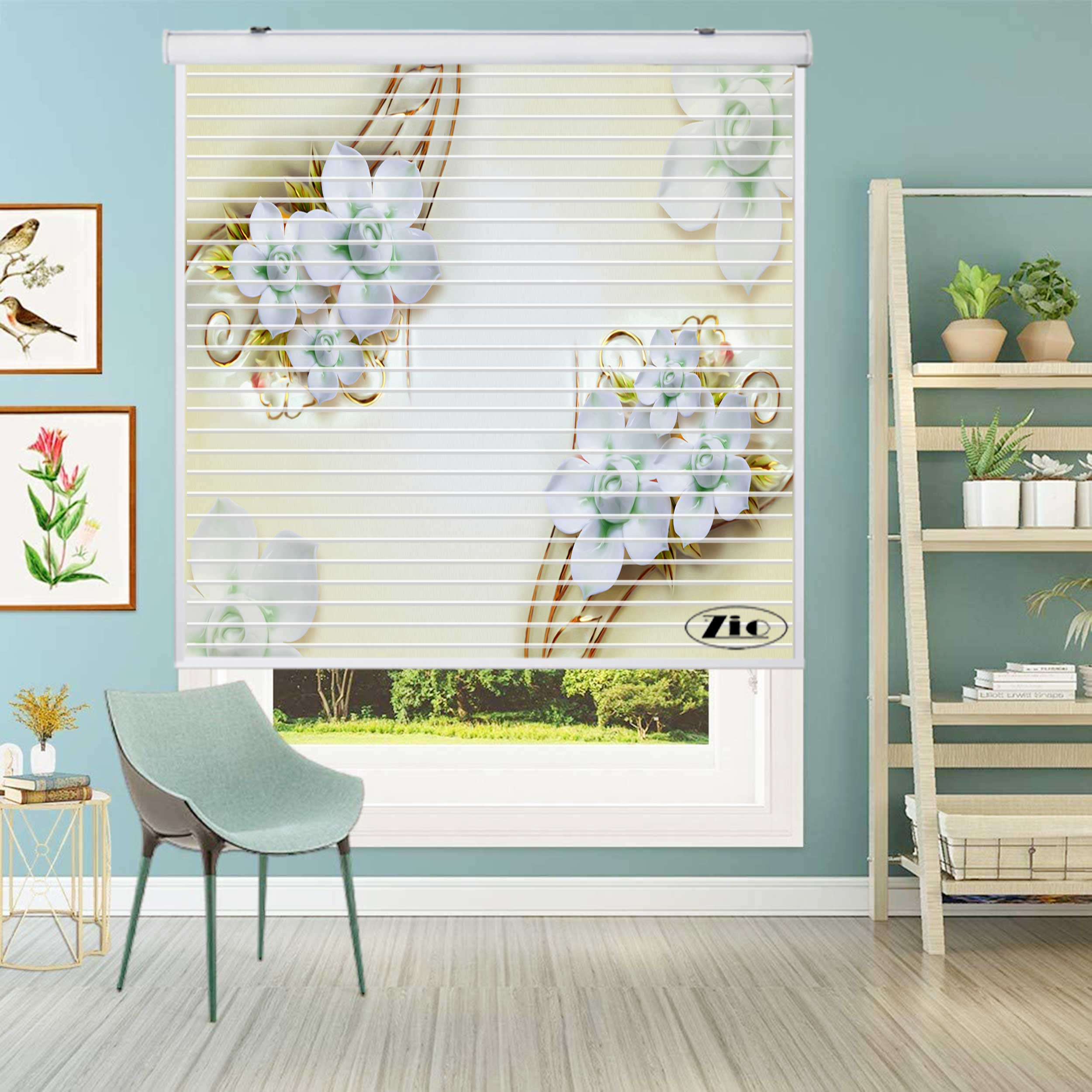 پرده زبرا زیو مدل سیلوئت 3D1404 سایز 150x150 سانتی متر