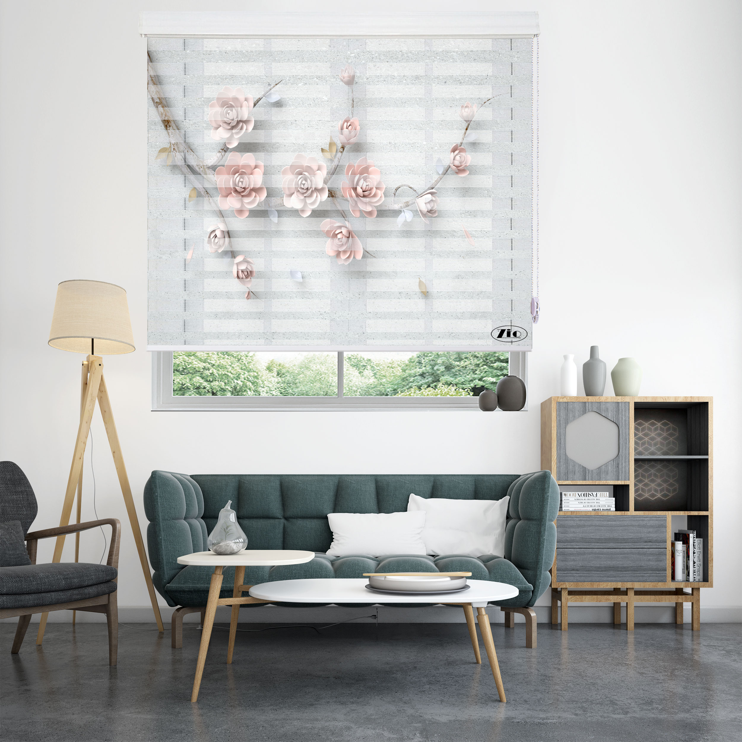 پرده زبرا زیو مدل 3D-1180 سایز 150x150 سانتی متر