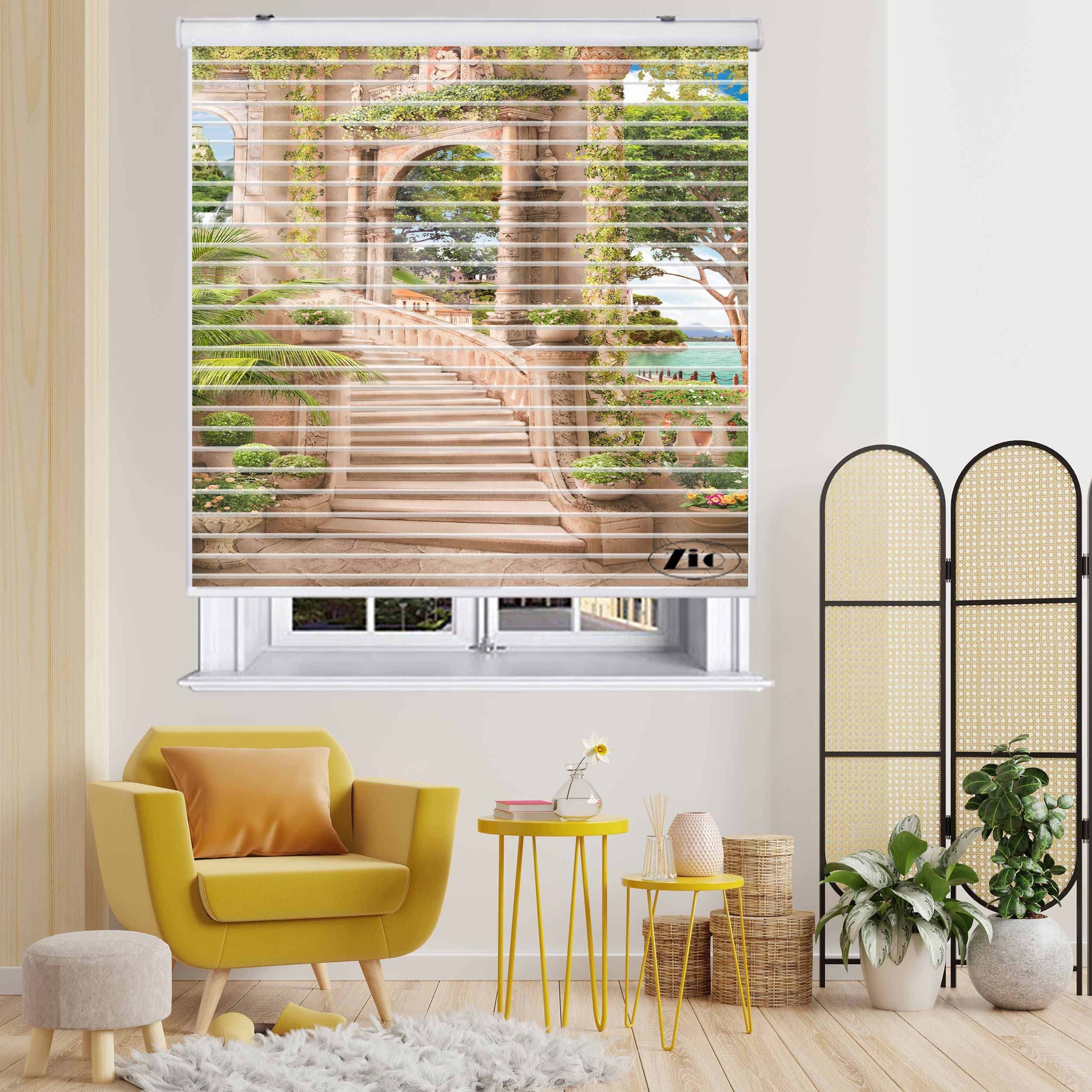 پرده زبرا زیو مدل سیلوئت L-5007 سایز 150x150 سانتی متر