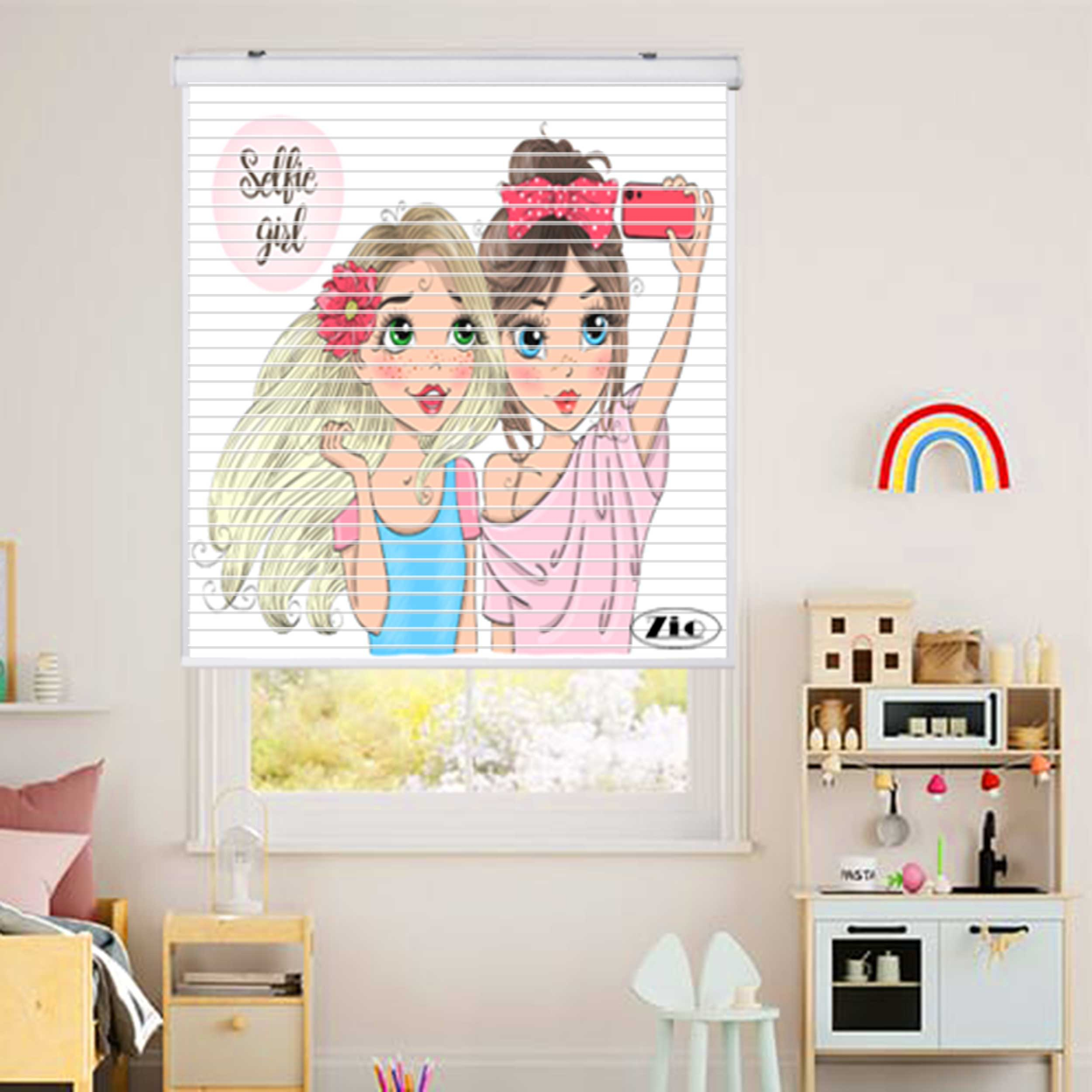 پرده زبرا زیو مدل سیلوئت کد K3002 سایز 150x150 سانتی متر