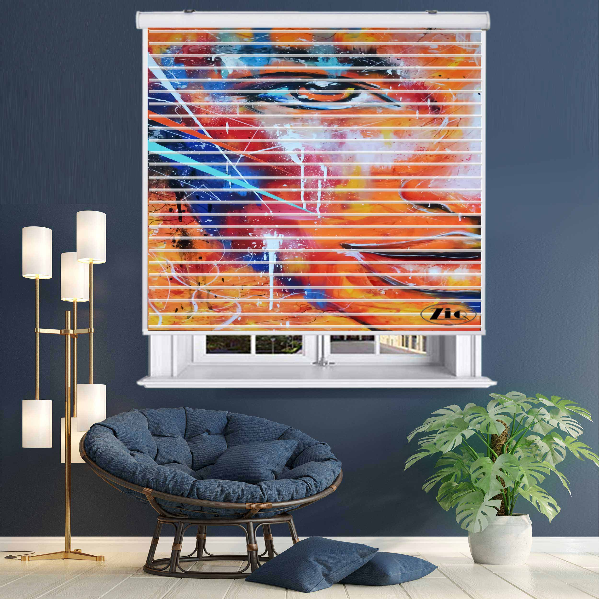 پرده زبرا زیو مدل سیلوئت P-6072 سایز 150x150 سانتی متر