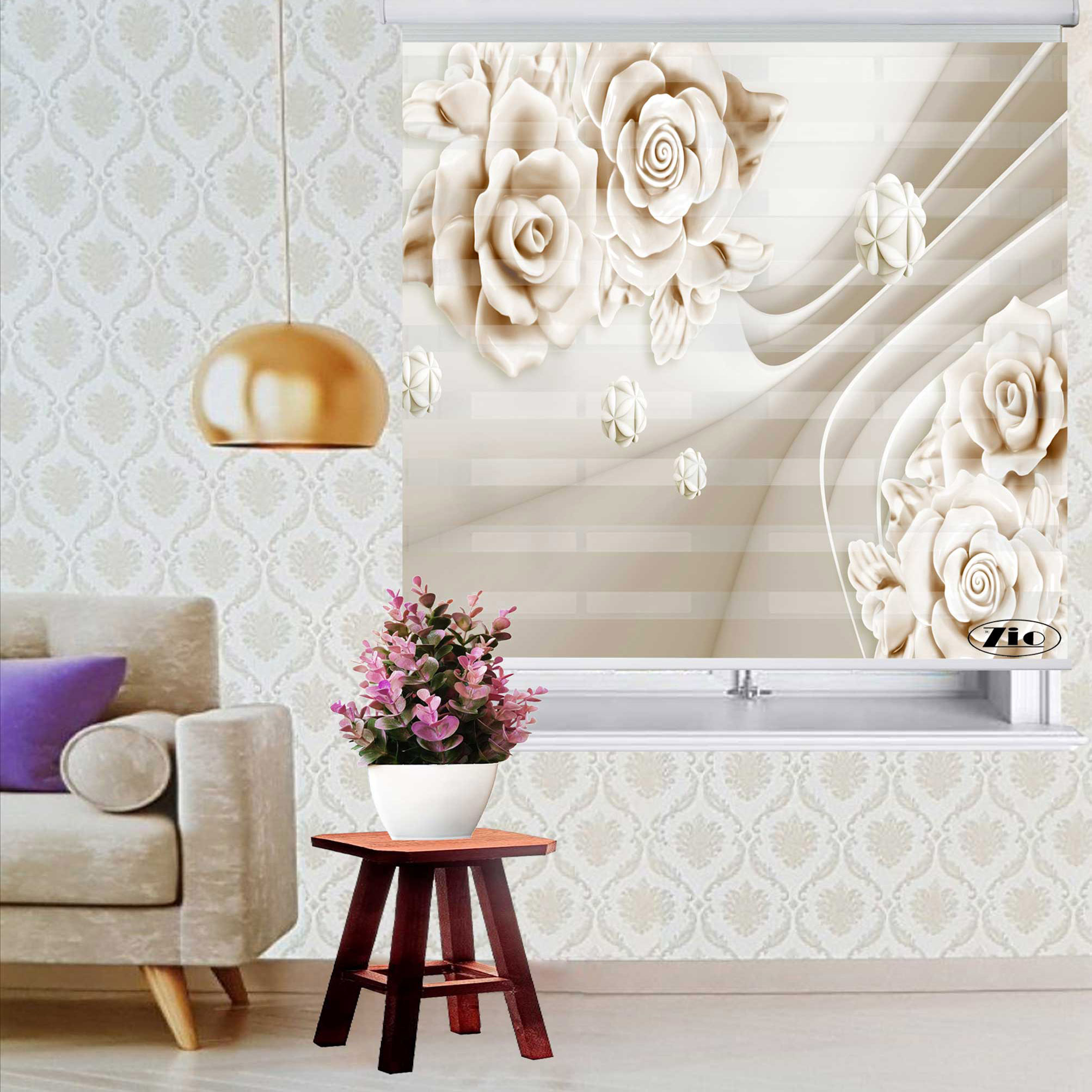 پرده زبرا زیو کد 3D1051 سایز 150x200 سانتی متر