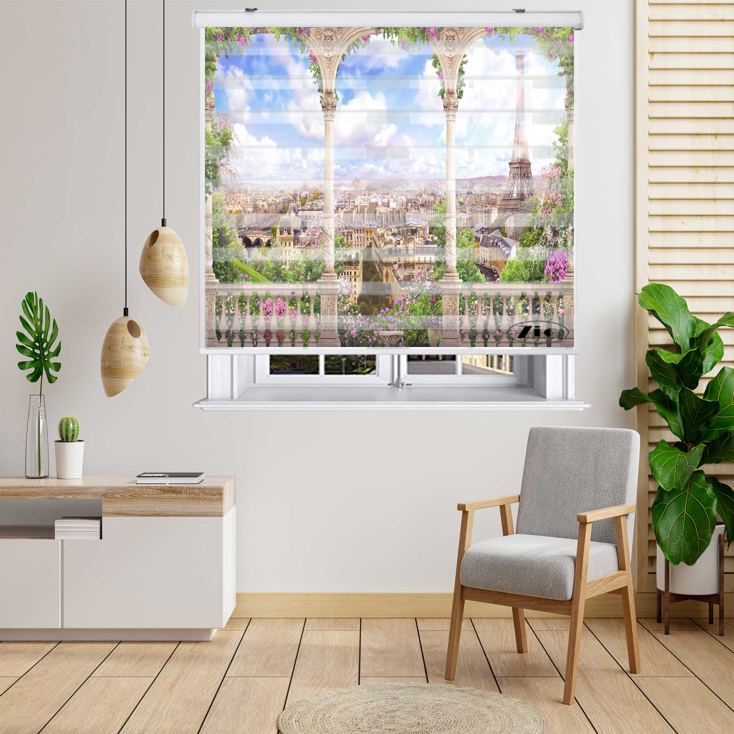 پرده زبرا زیو کد L5043 سایز 150X150 سانتی متر