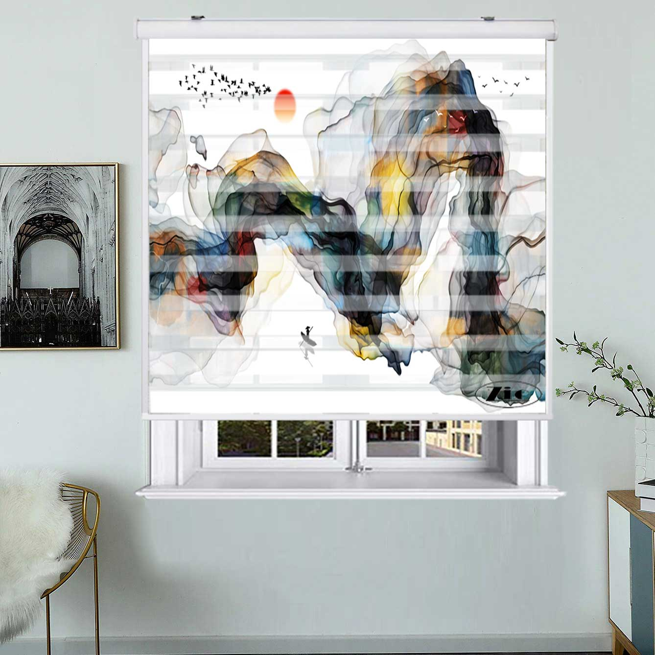 پرده زبرا زیو کد 07001 سایز 150x150 سانتی متر