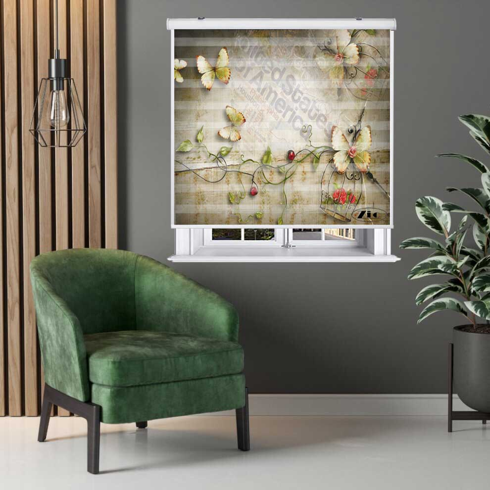 پرده زبرا زیو کد 3D1538 سایز 150X150 سانتی متر