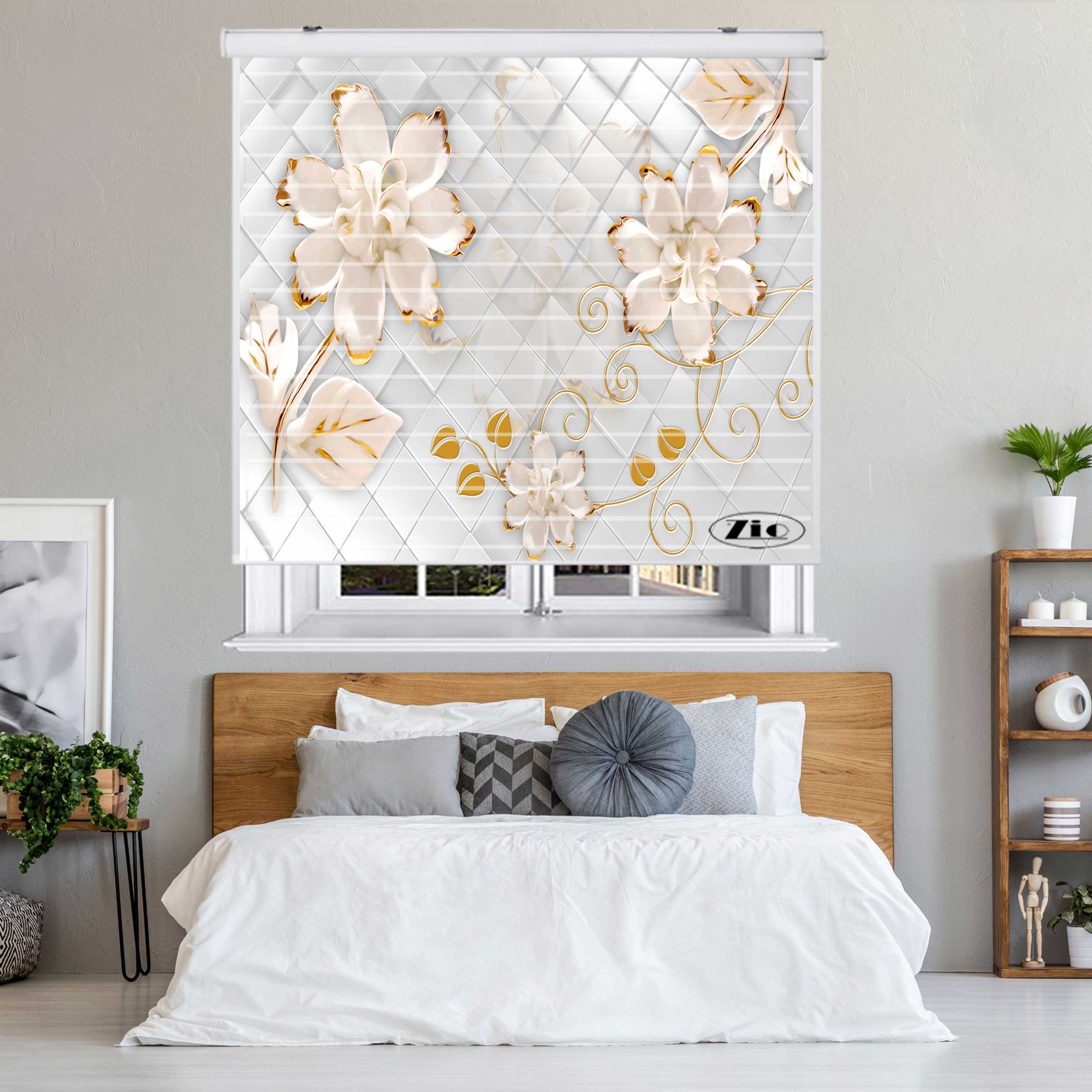پرده زبرا زیو مدل سیلوئت 3D1249 سایز 150x150 سانتی متر