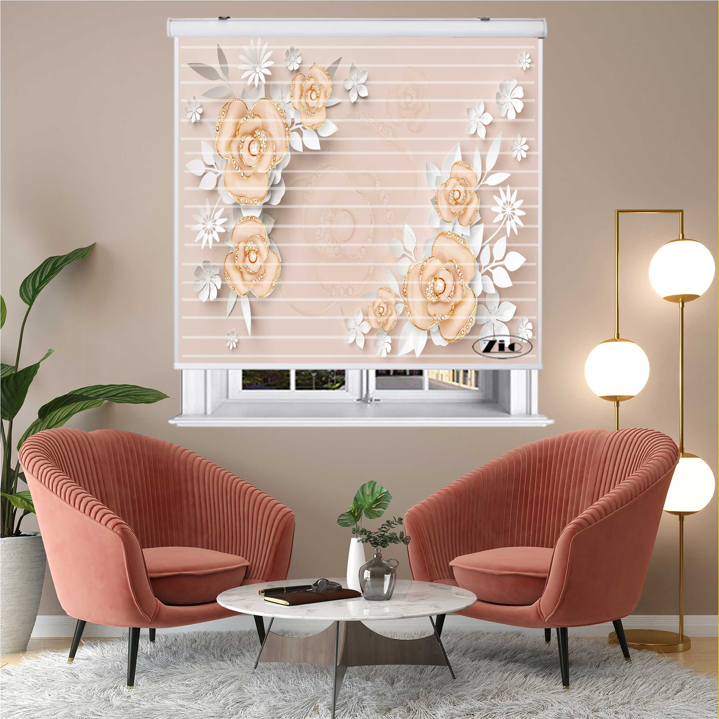 پرده زبرا زیو مدل 3D1047 سایز 150x150 سانتی متر