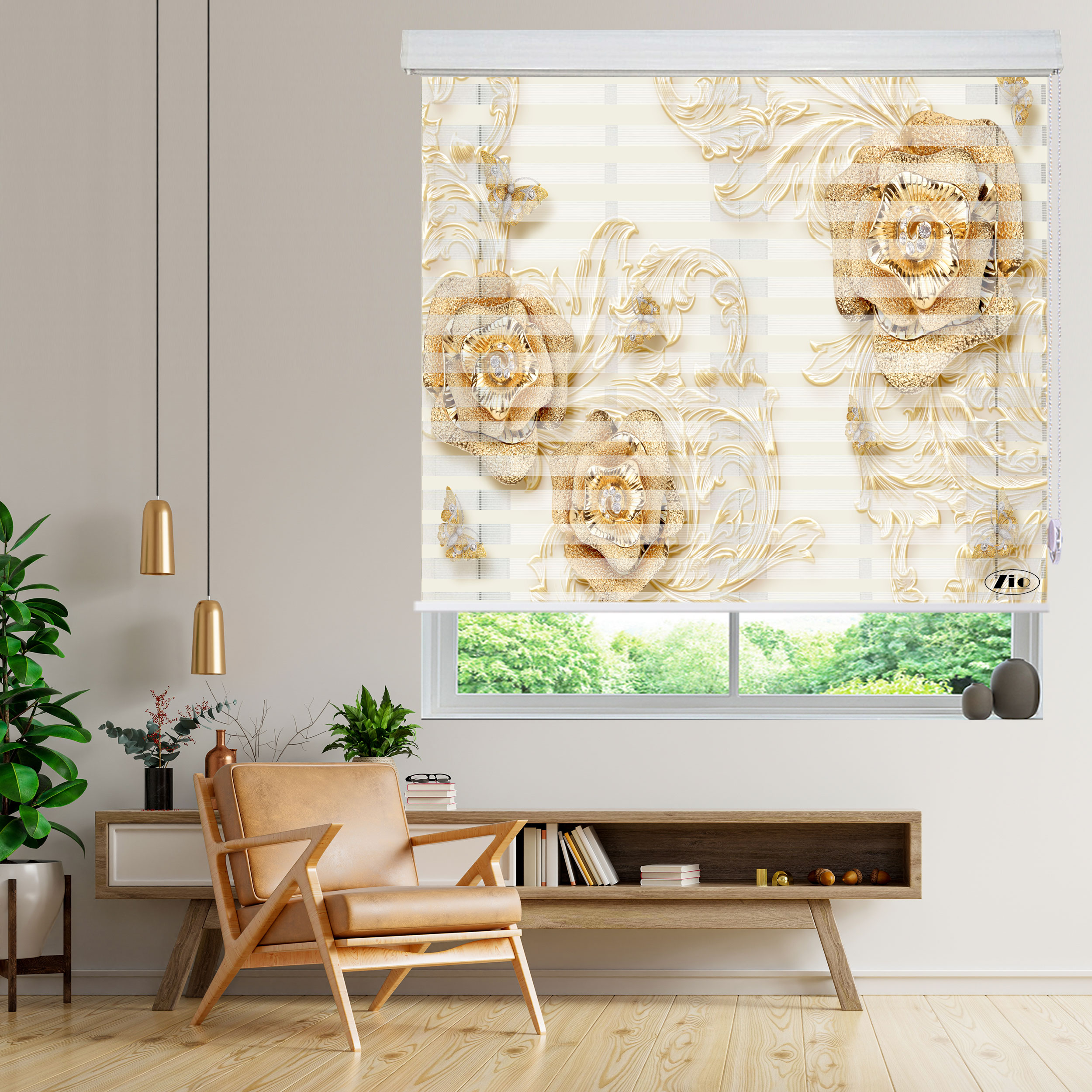 پرده زبرا زیو مدل 3D-1201 سایز 100x150 سانتی متر