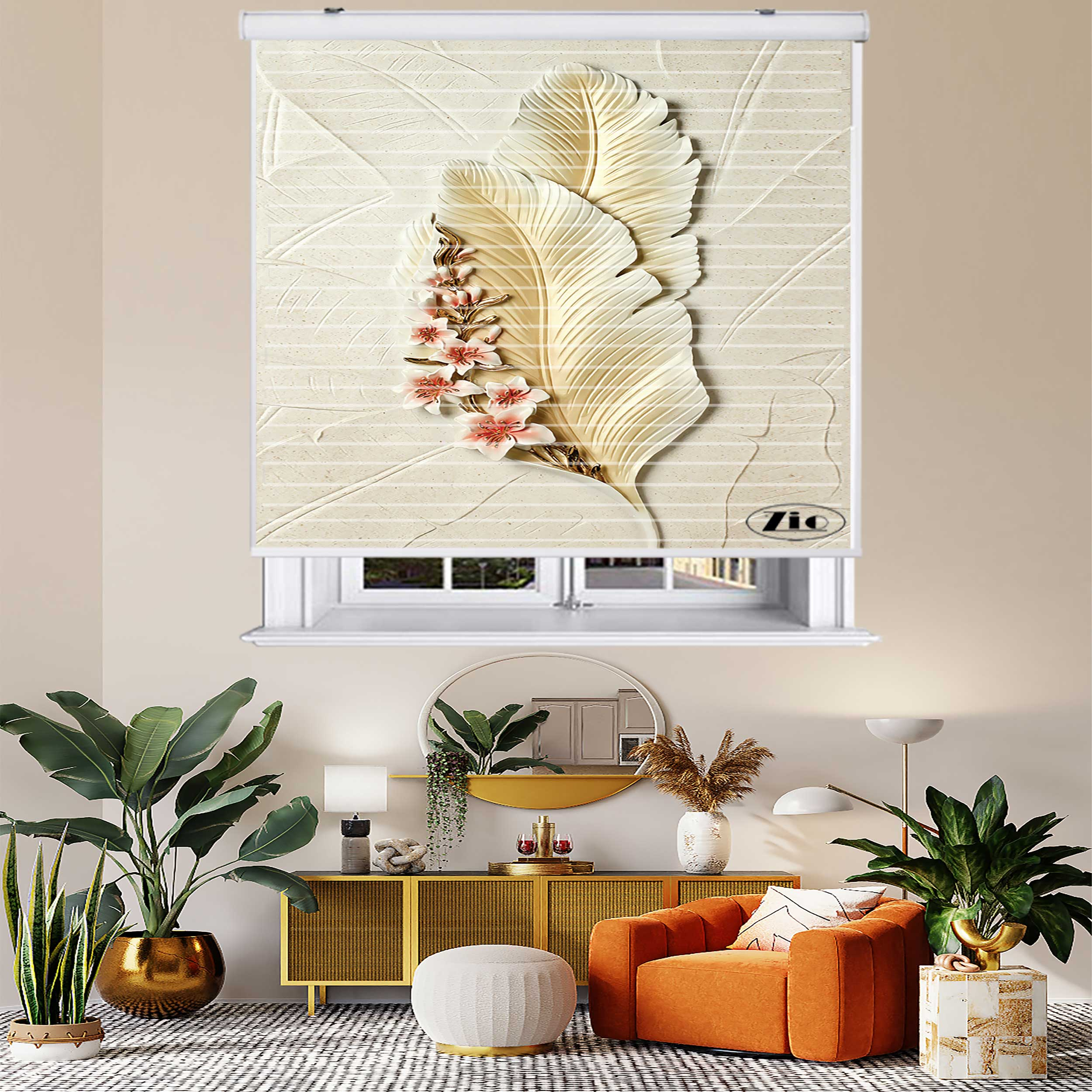 پرده زبرا زیو مدل 3D1056 سایز 150x150 سانتی متر