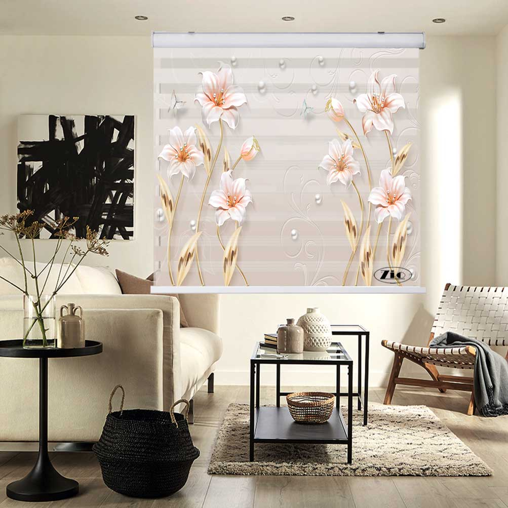 پرده زبرا زیو کد 3D1358 سایز 150x150 سانتی متر