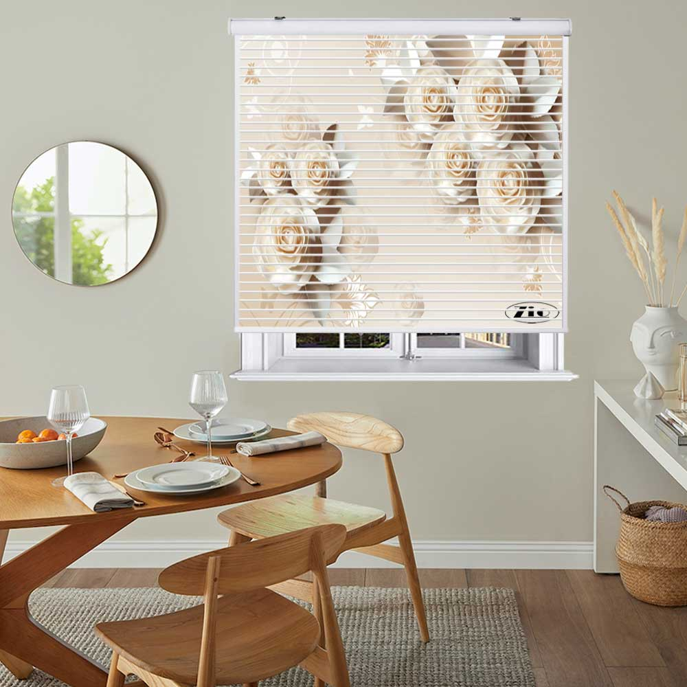 پرده زبرا زیو مدل سیلوئت 3D1488 سایز 150x150 سانتی متر
