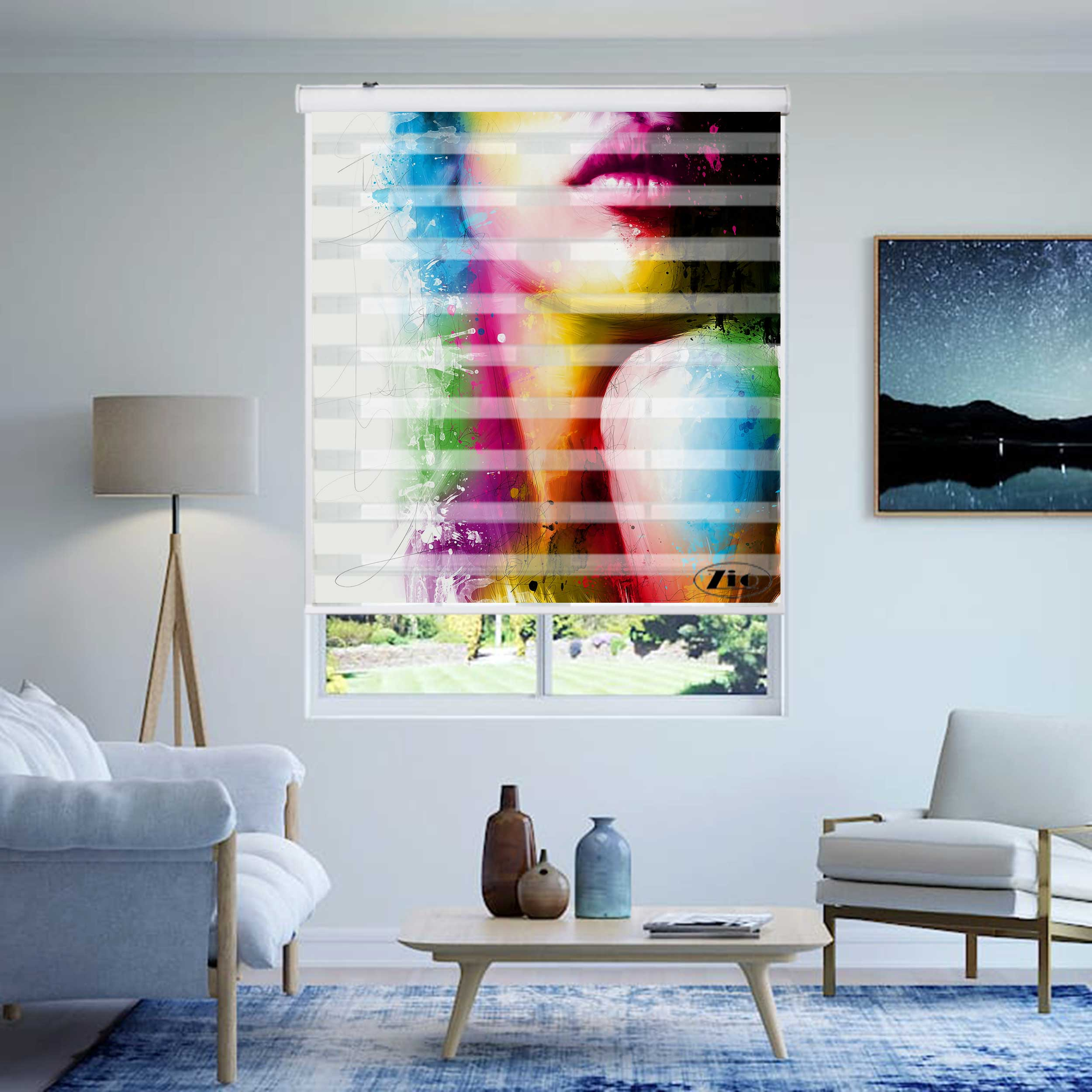 پرده زبرا زیو مدل P6016 سایز 150x200 سانتی متر