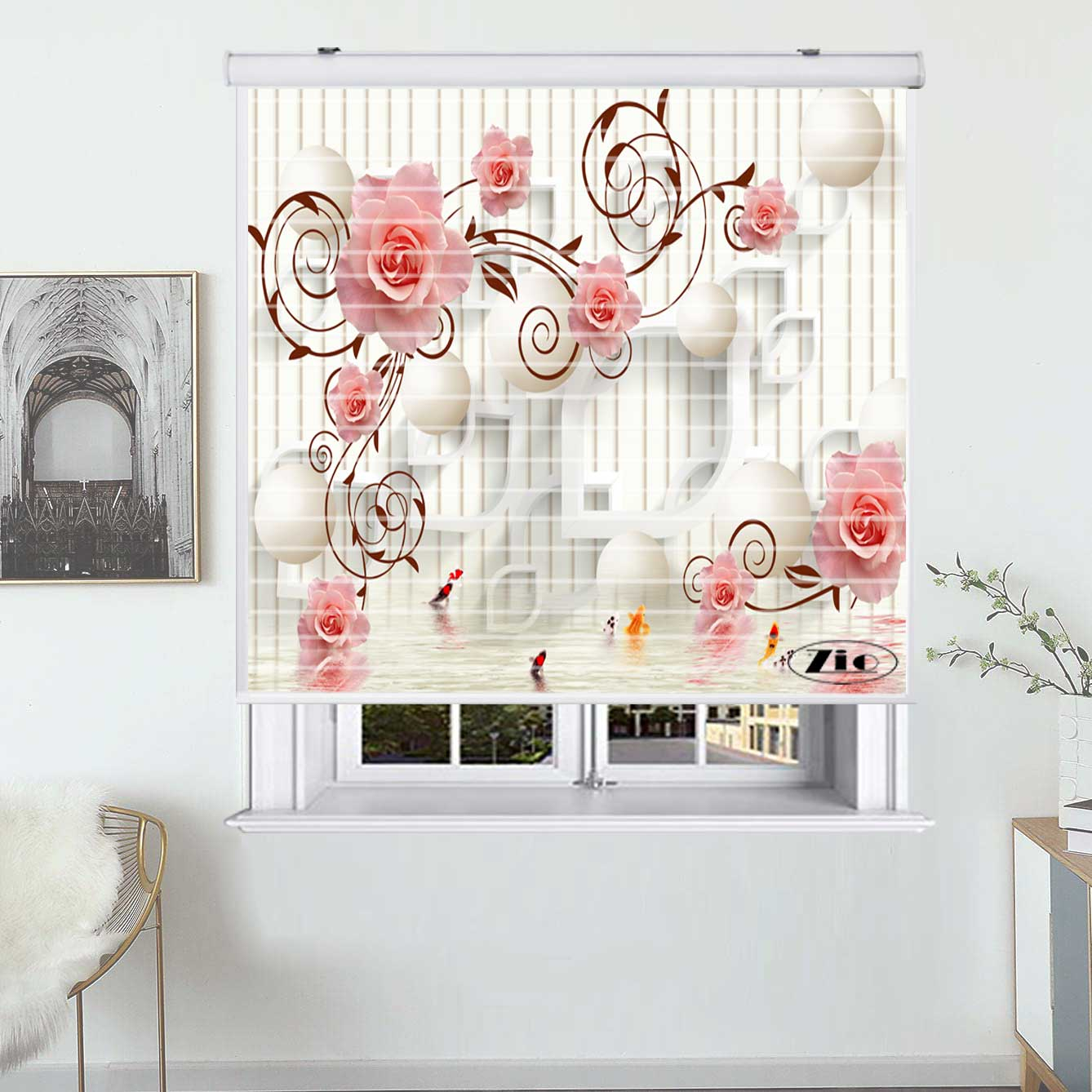 پرده زبرا  مدل سیلوئت زیو 3D1150 سایز 150x150 سانتی متر