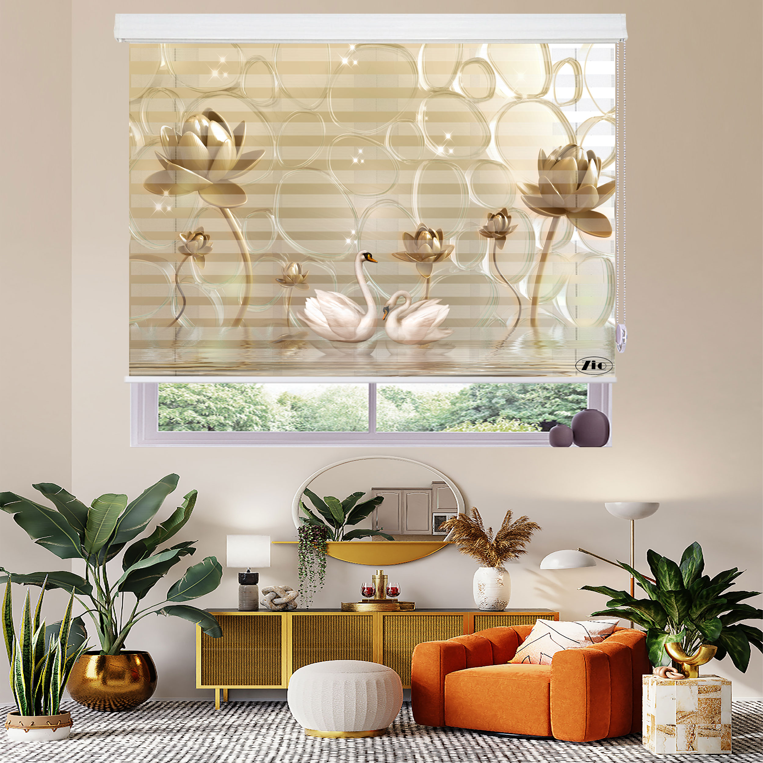 پرده زبرا زیو مدل 3D-1007 سایز 150x200 سانتی متر