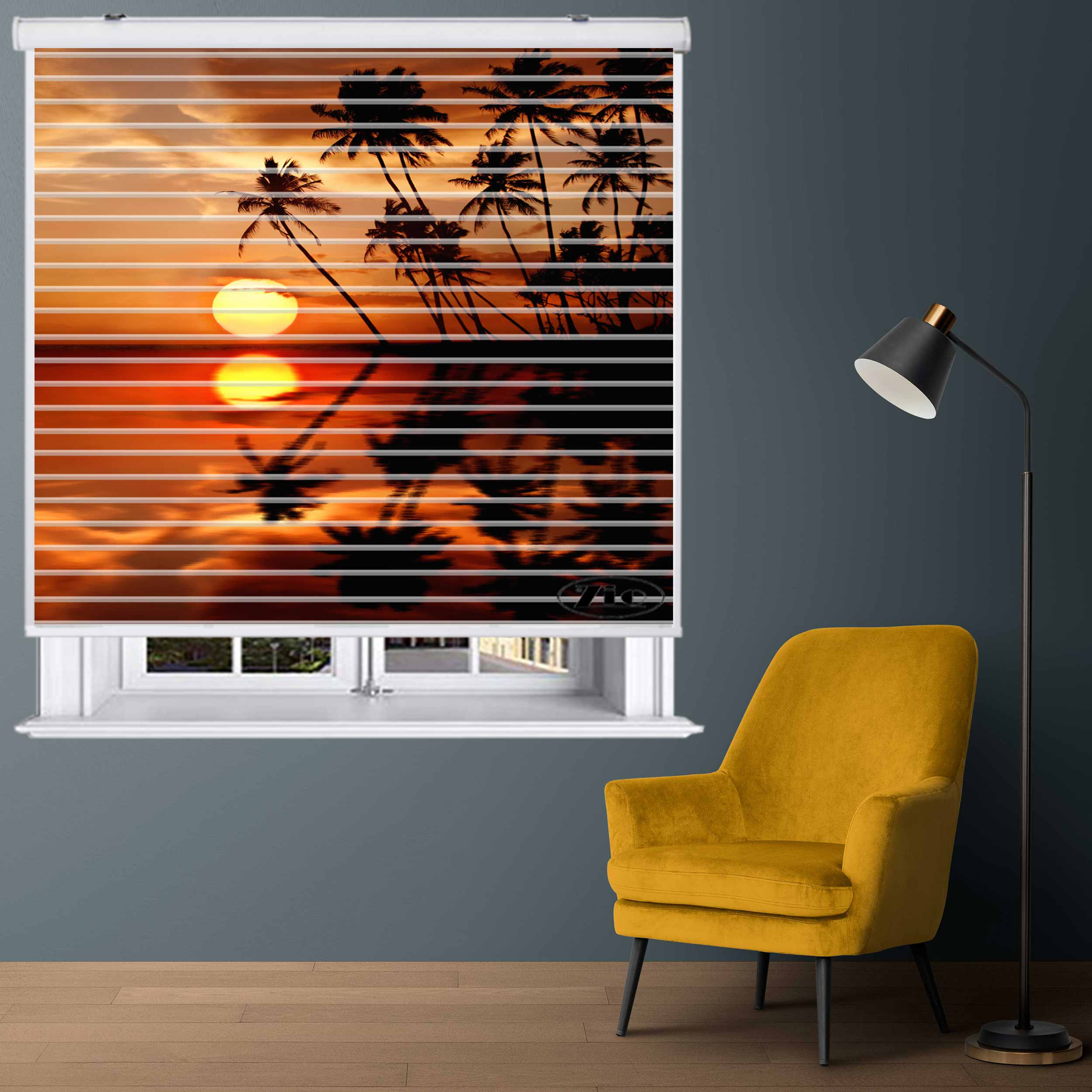 پرده زبرا زیو مدل سیلوئت L-5003 سایز 150x150 سانتی متر